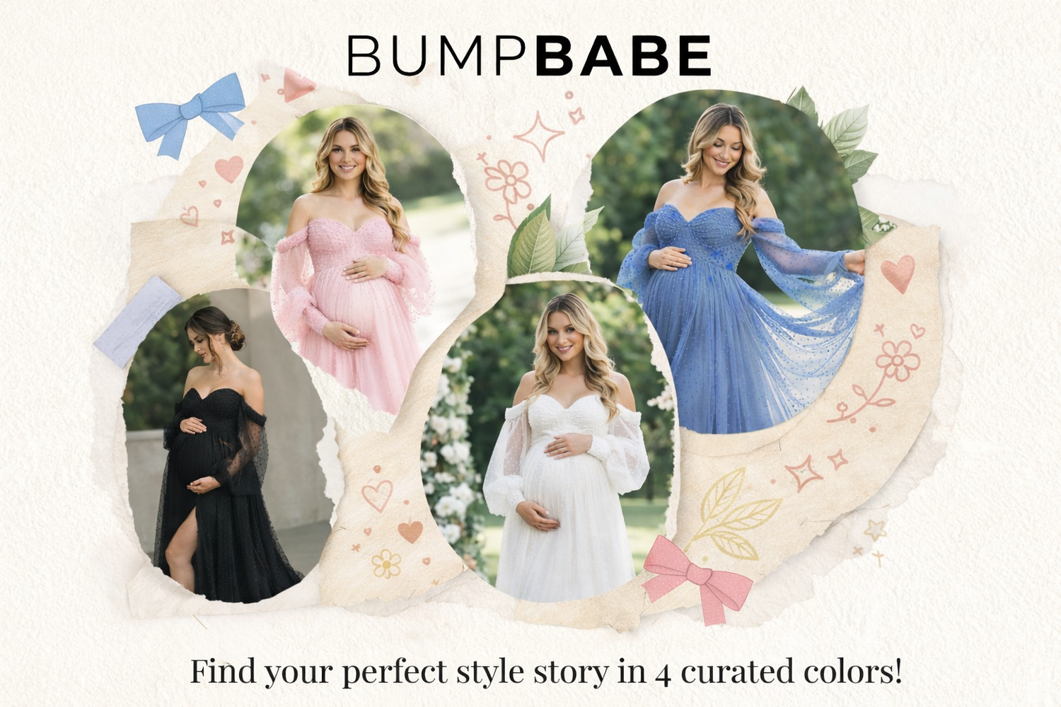 Beautiful Maternity Baby Shower Outfit in 4 Colors for Mom-to-Be
