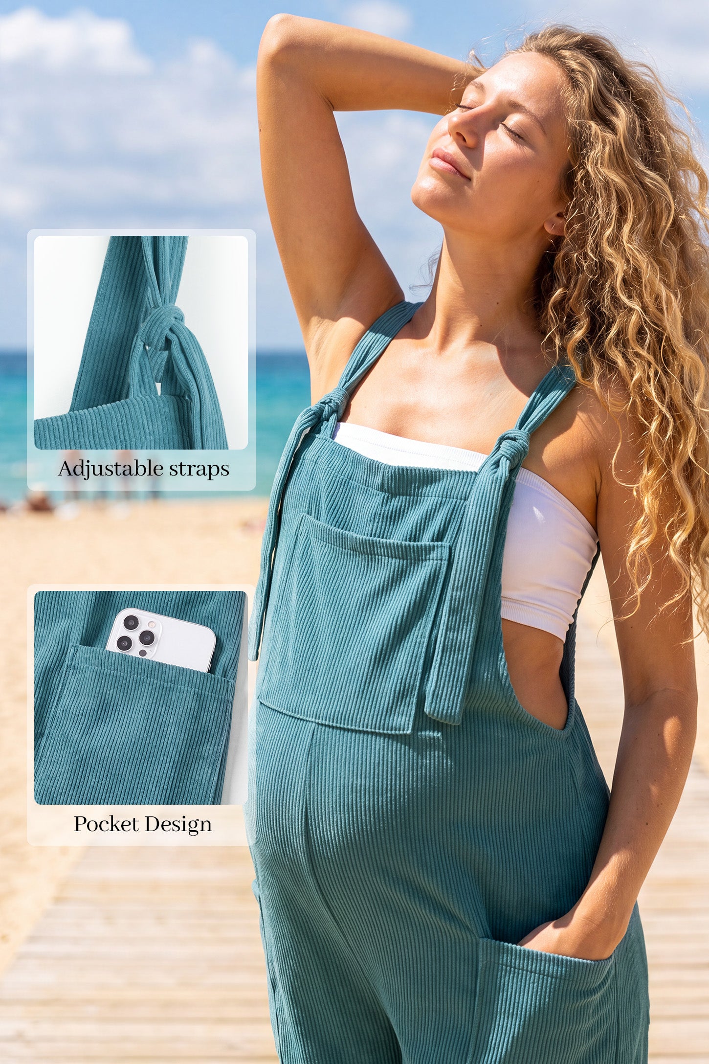 Adjustable Strap Loose-Fit Maternity Jumpsuit