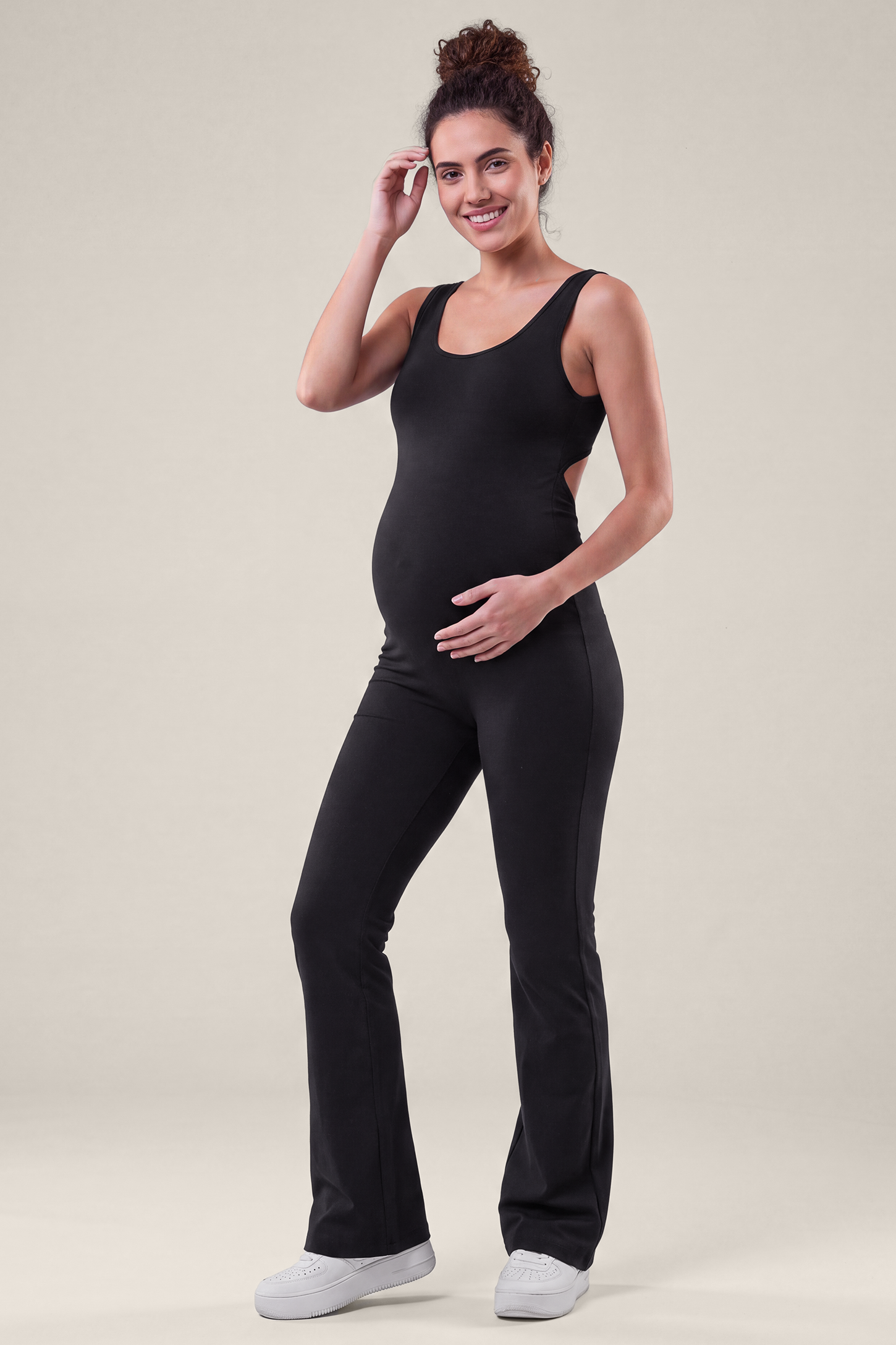 Maternity Flared-Leg Jumpsuit