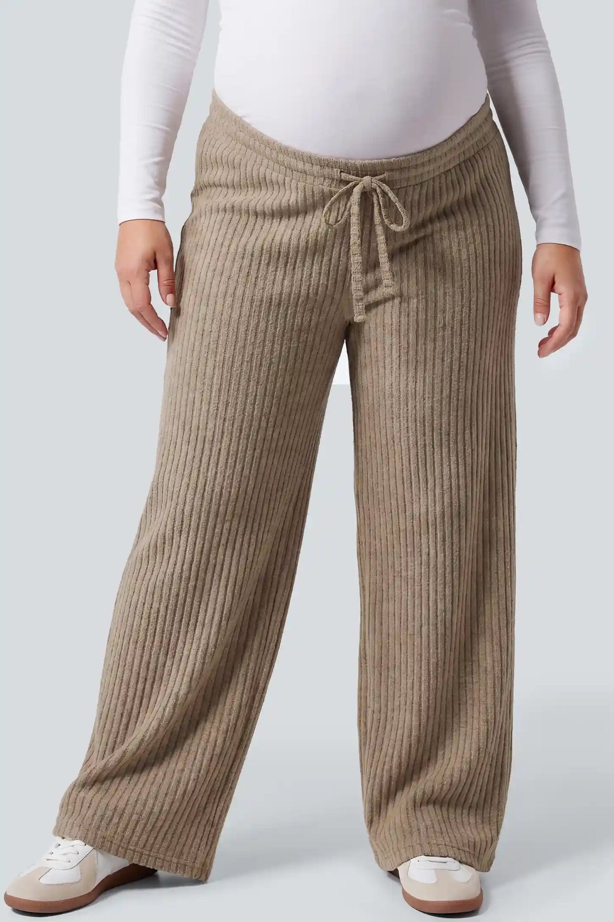 Maternity Wide-Leg Ribbed Lounge Pants
