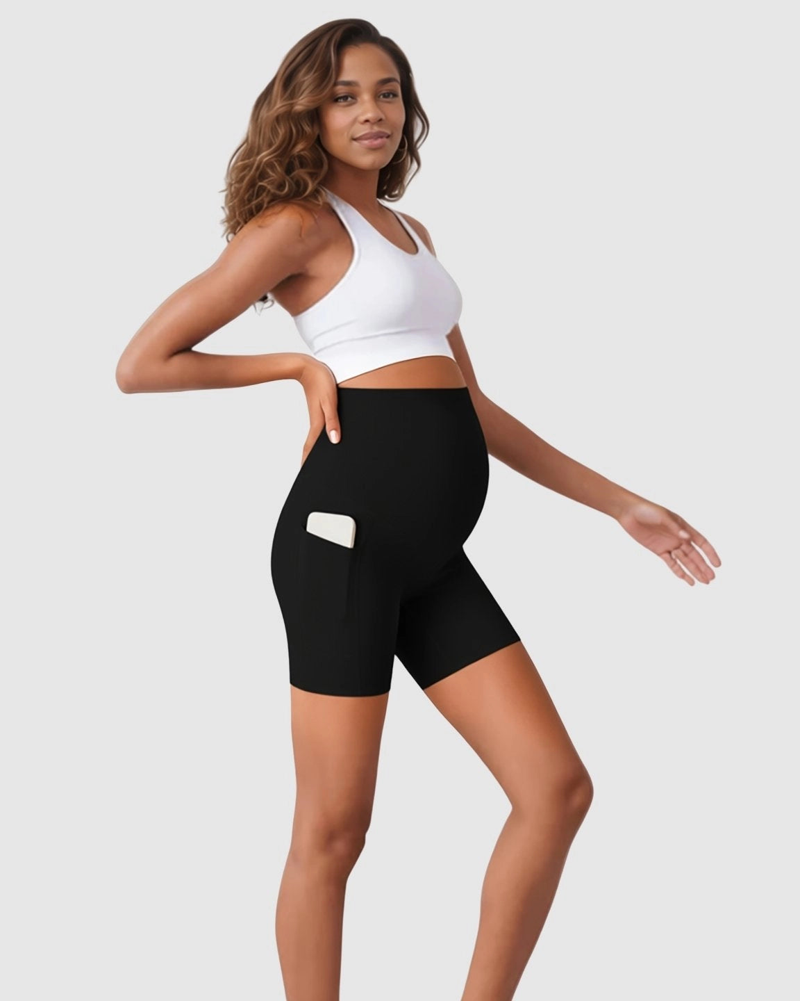 Over Belly Maternity Bike Short With Pockets