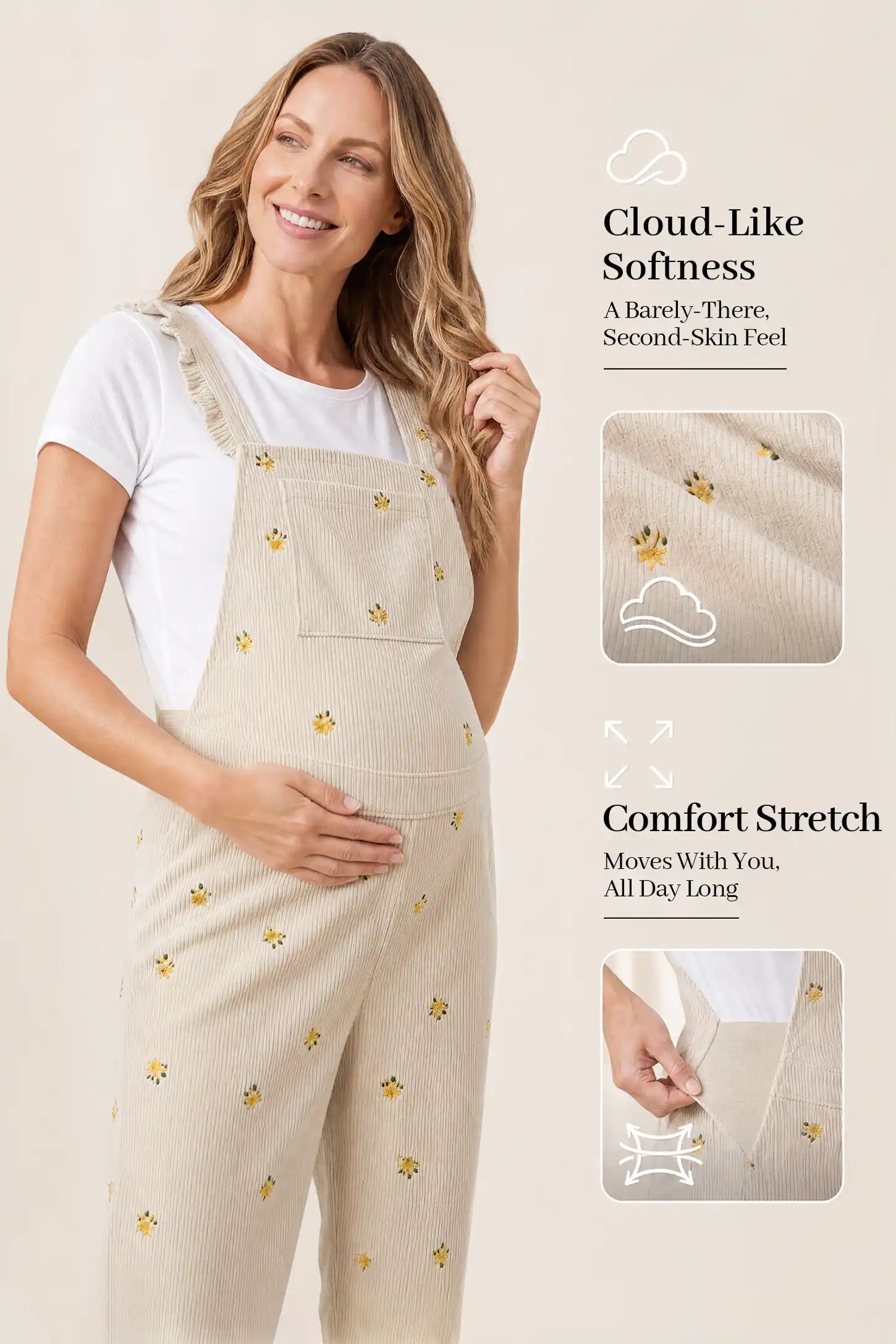Bump-Friendly Floral Maternity Overalls