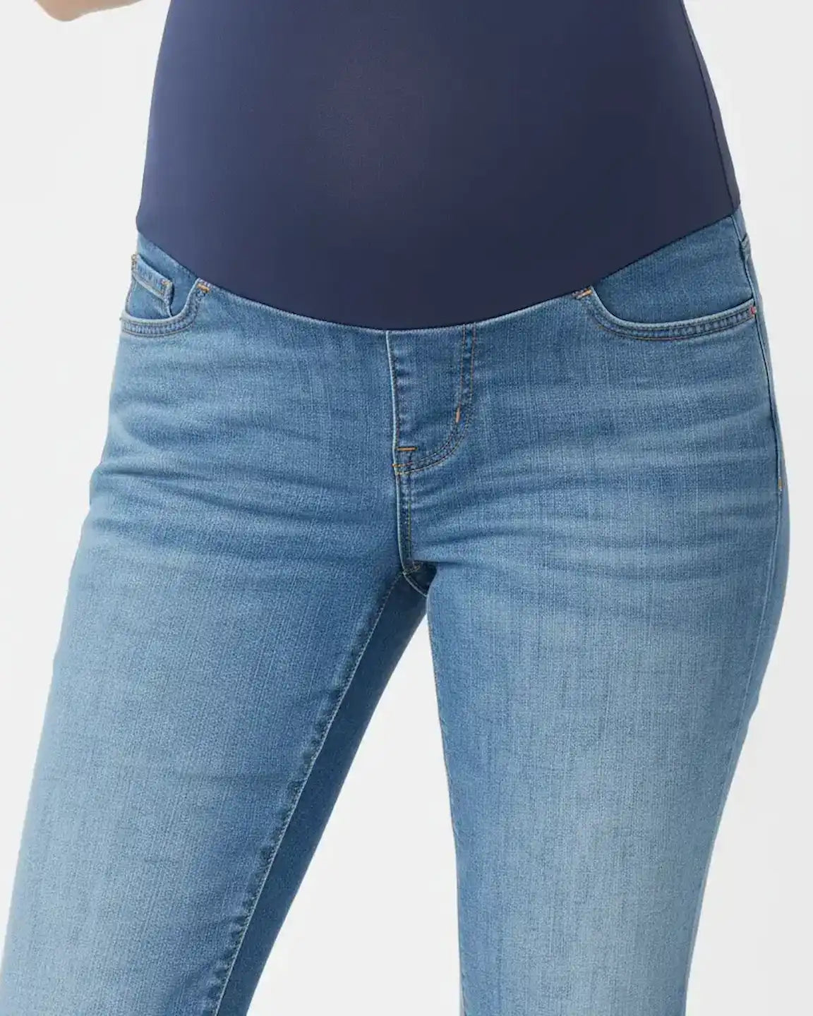 Classic High-Waist Flared-Leg Maternity Jeans