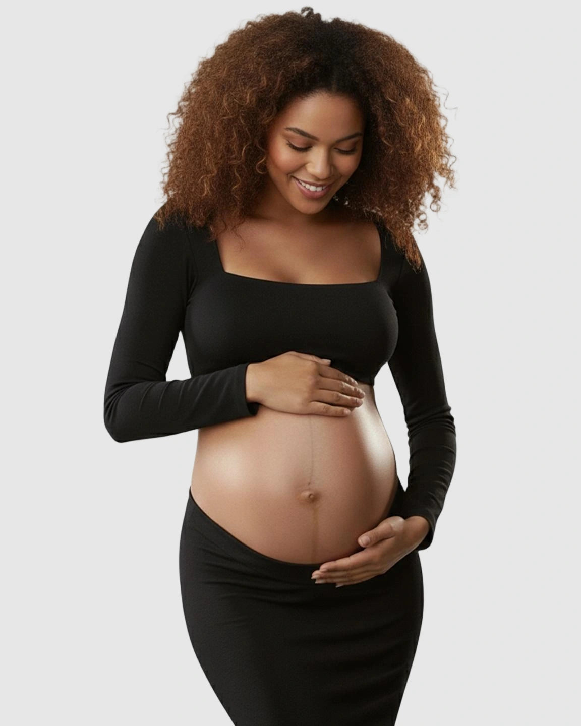 Butt Lifting Bodycon Two-Piece Maternity Maxi Dress