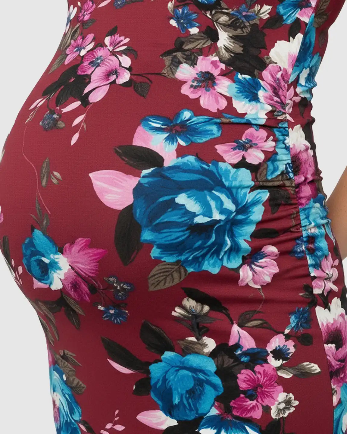 Side Ruched Bodycon Maternity Dress