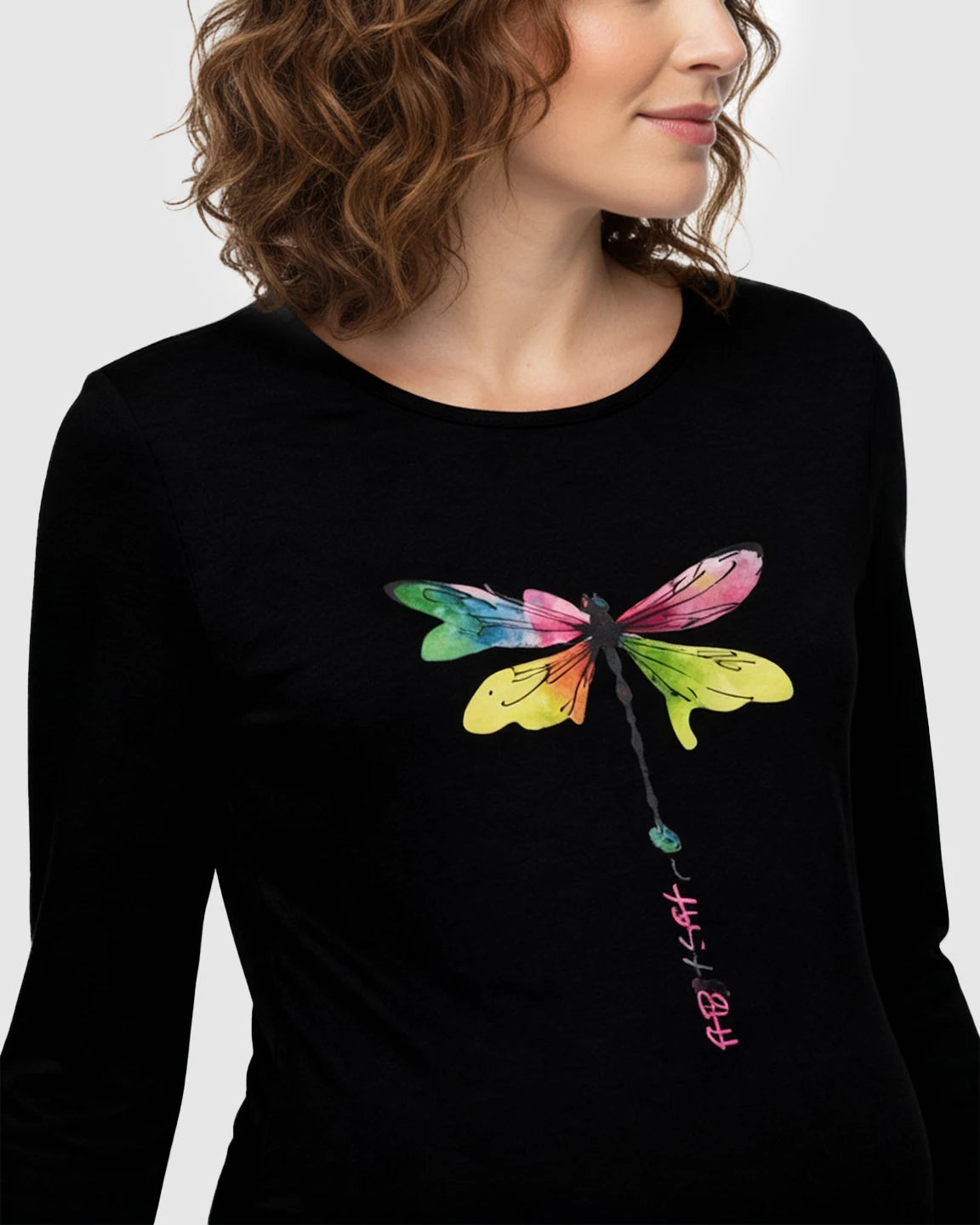 Side Ruched Classic Round Neck Long Sleeve Maternity Top