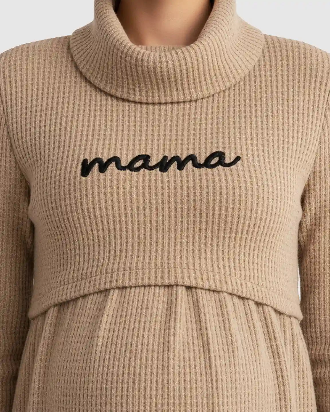 High Neck Everyday Style Maternity Nursing Dress