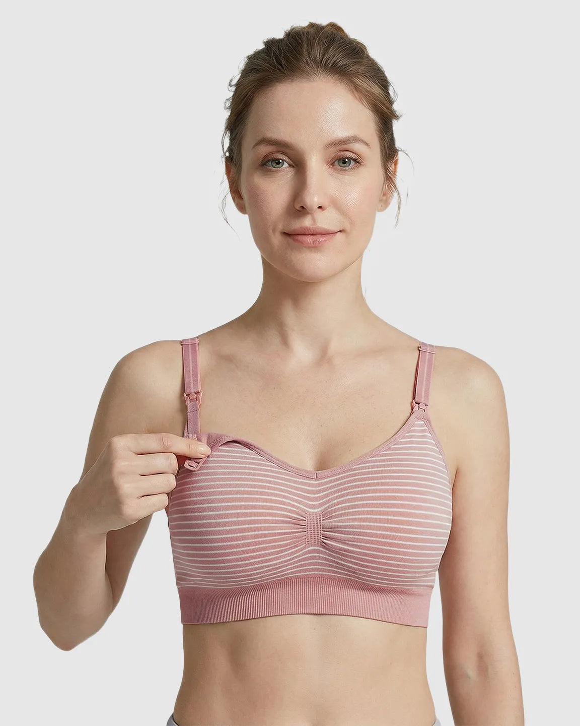 Striped Seamless Maternity Nursing Bra