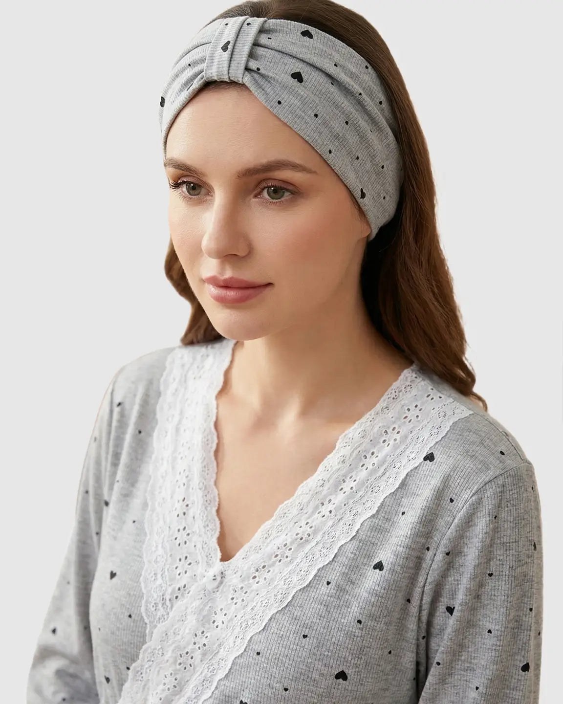 Lace V-Neck Cozy 3-Piece Maternity Nursing Lounge Set