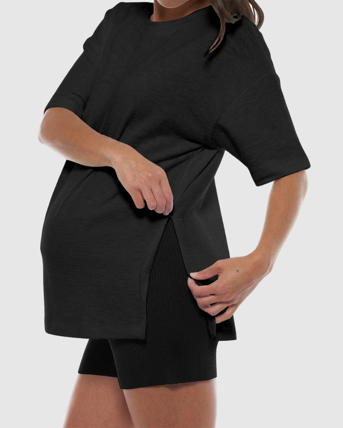 Side Slits Relaxed Maternity T-Shirt