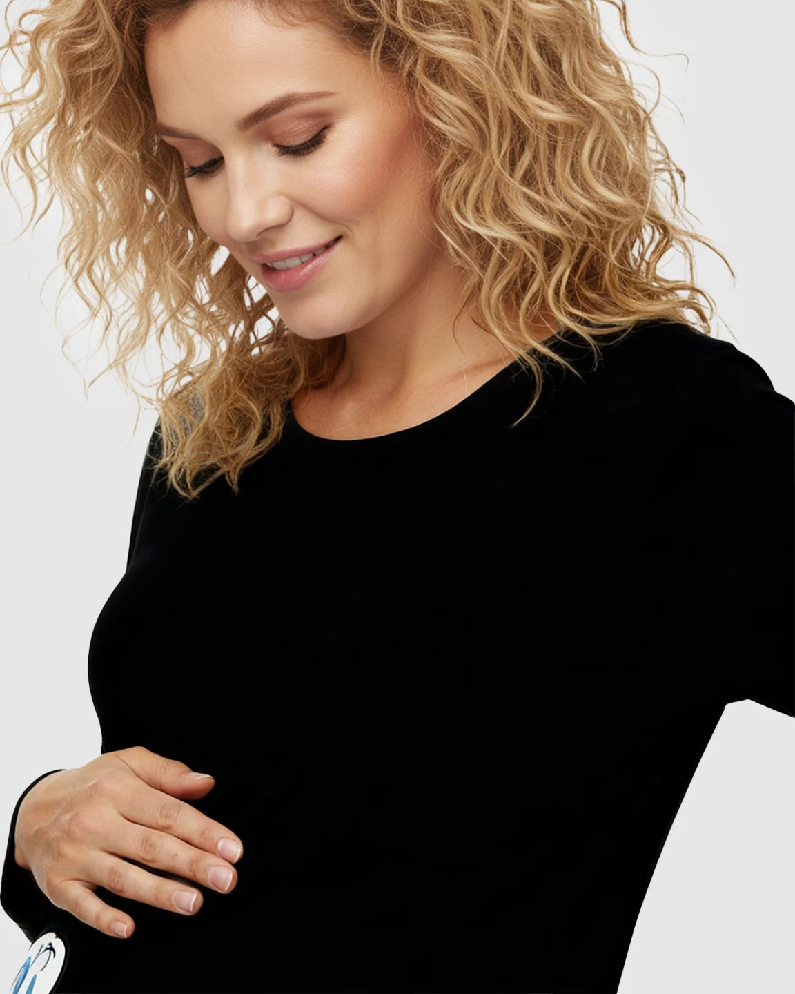 Slim Fit Side Ruched Long Sleeve Maternity Top