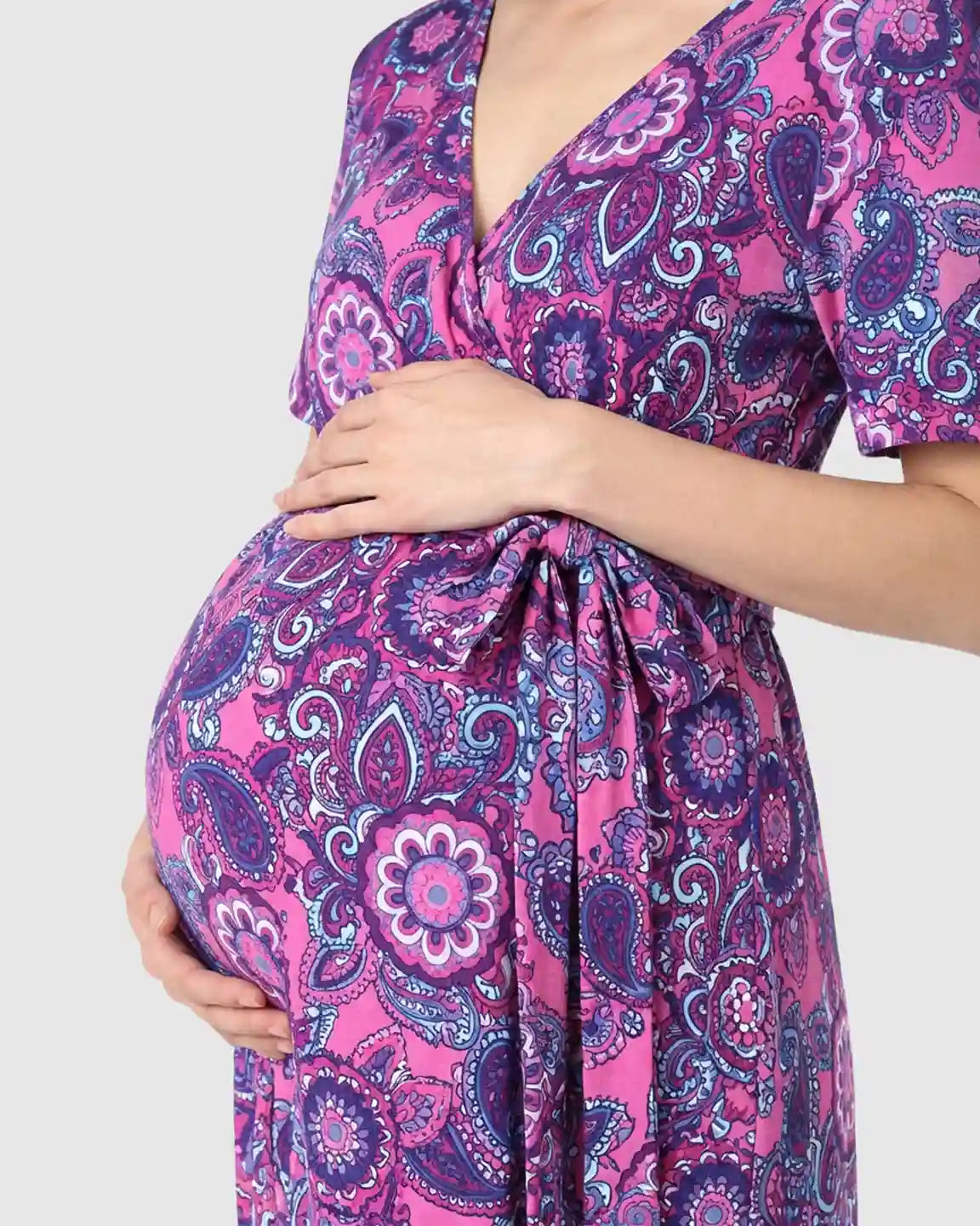 Concealed Nursing Access Floral Maternity Dress