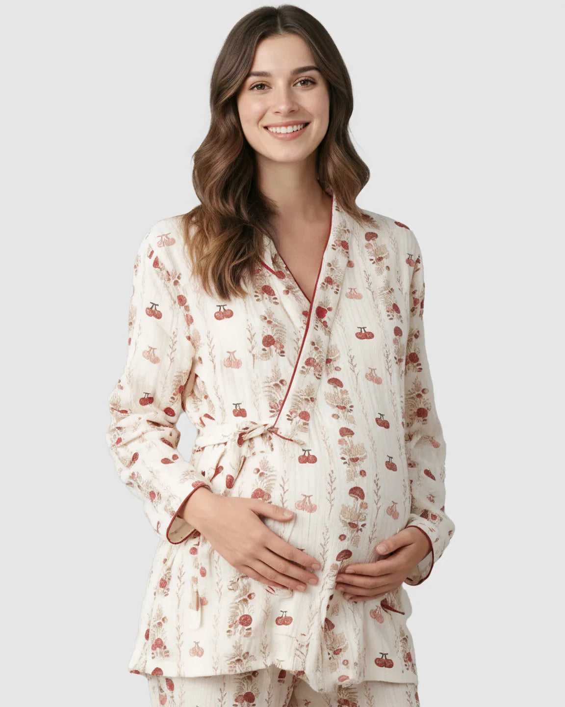 Cotton Muslin Japanese Kimono-Style Lounge Set