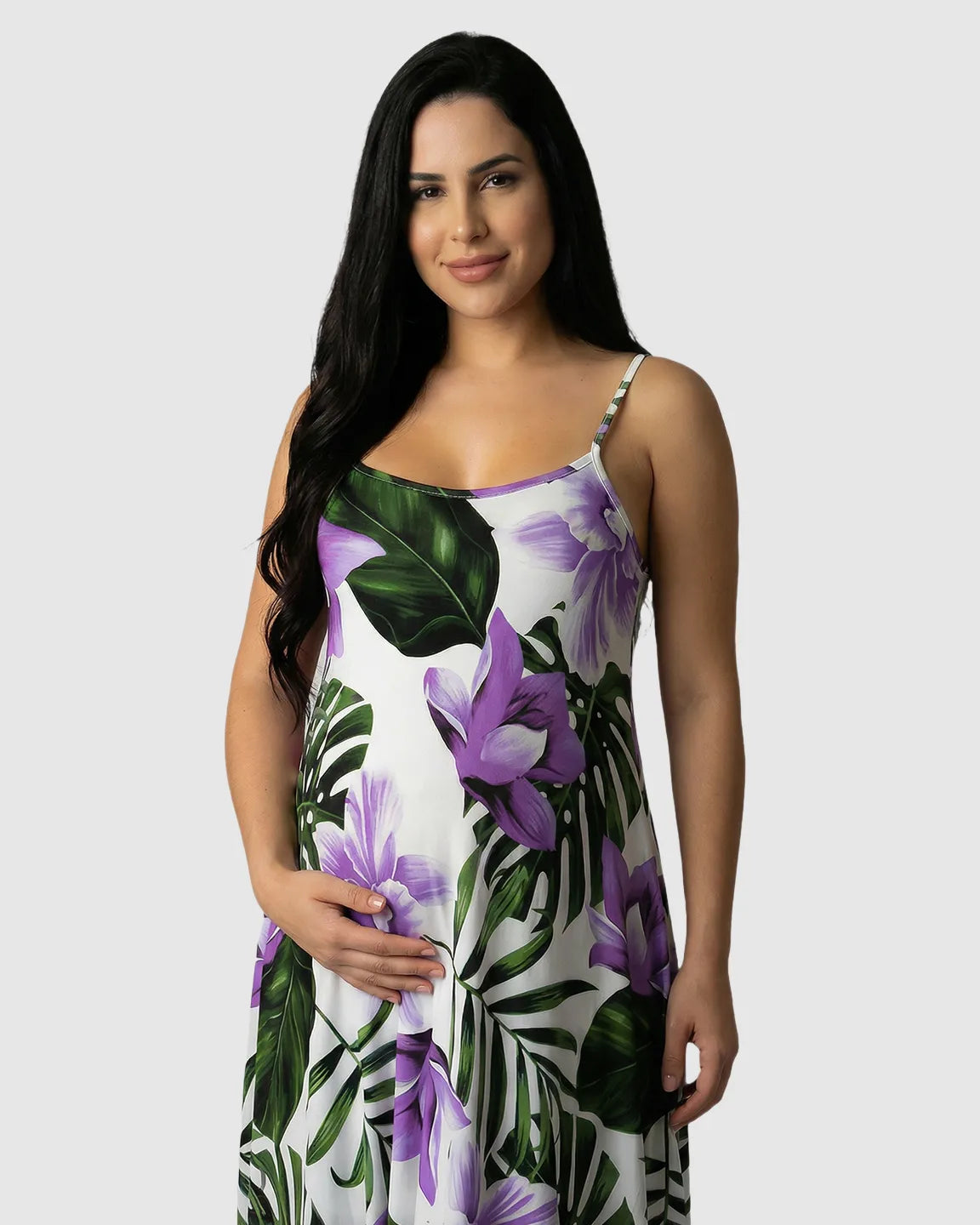 Spaghetti Strap Casual Maternity Maxi Dress