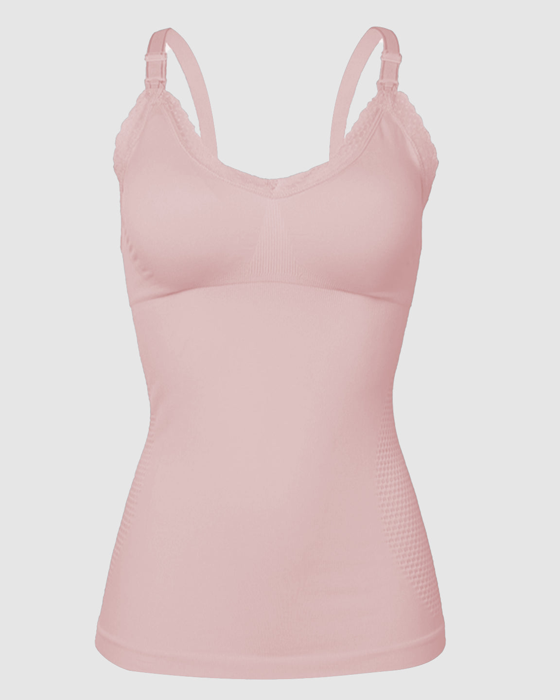 Seamless Lace-Trim V-Neck Nursing Cami