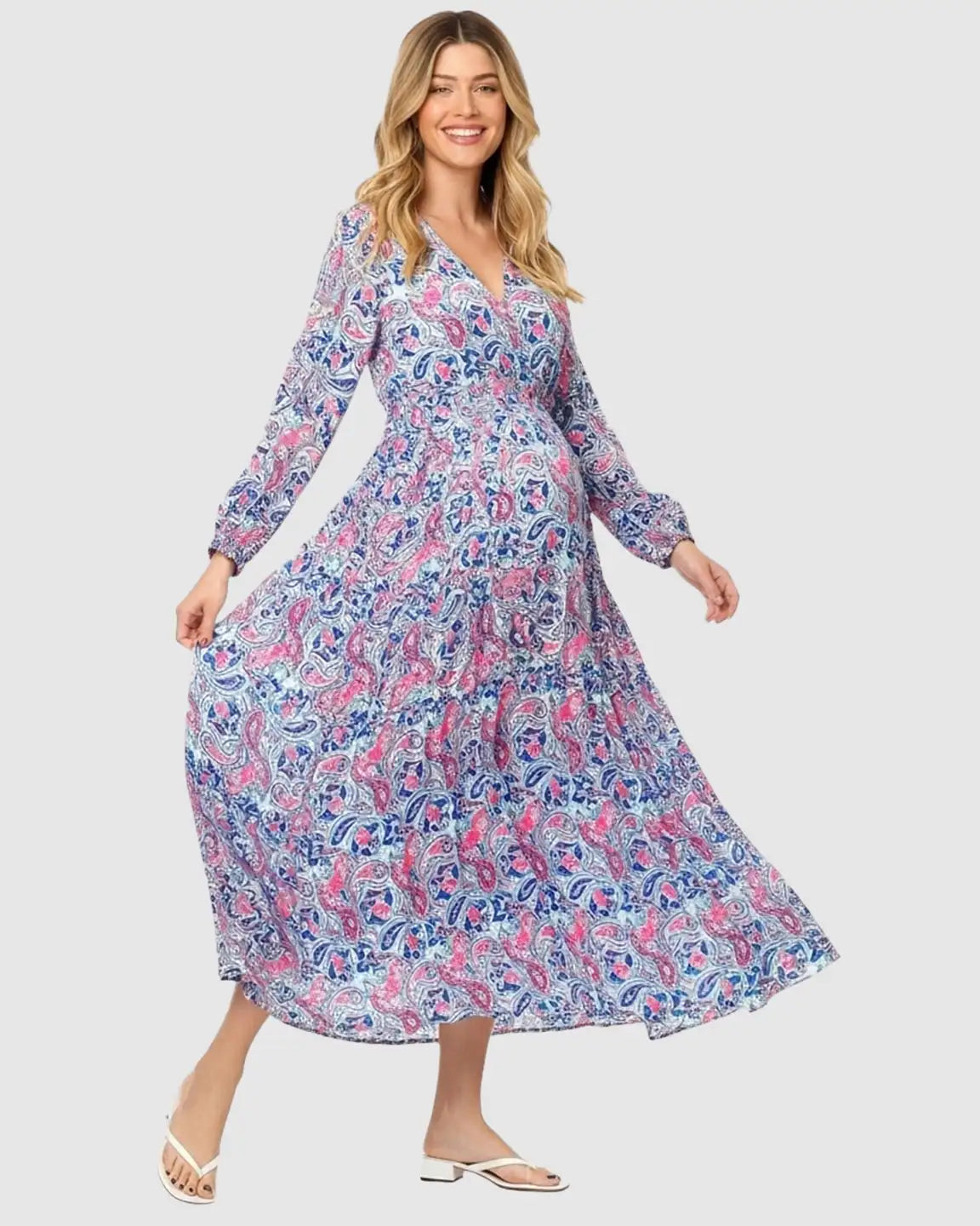 Boho Paisley Flowy Maxi Dress