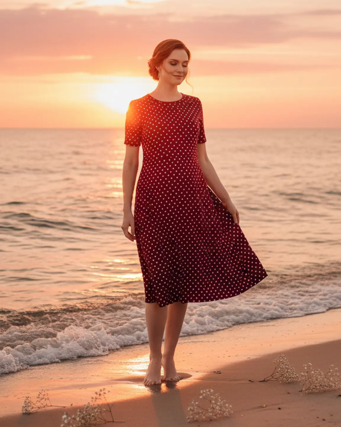 Polka Dot Loose Fit Maternity & Nursing Dress