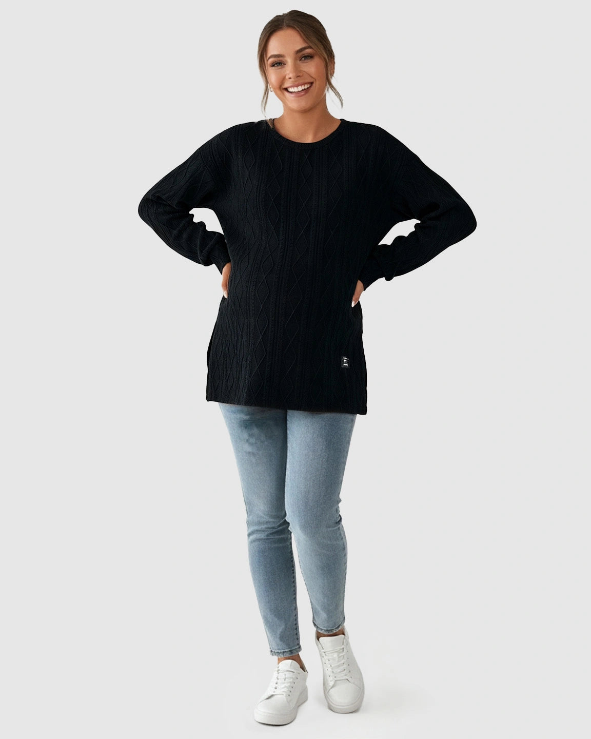 Textured Loose-Fit Maternity Top