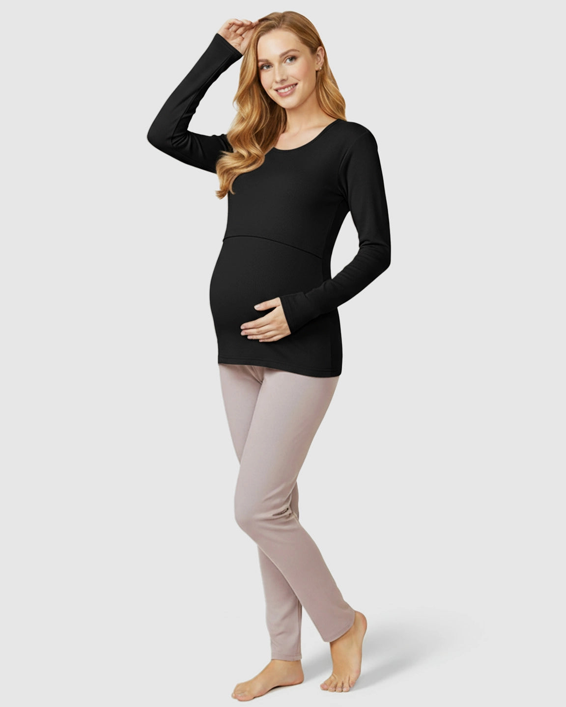 Nursing Access Long Sleeve Thermal Underwear Set