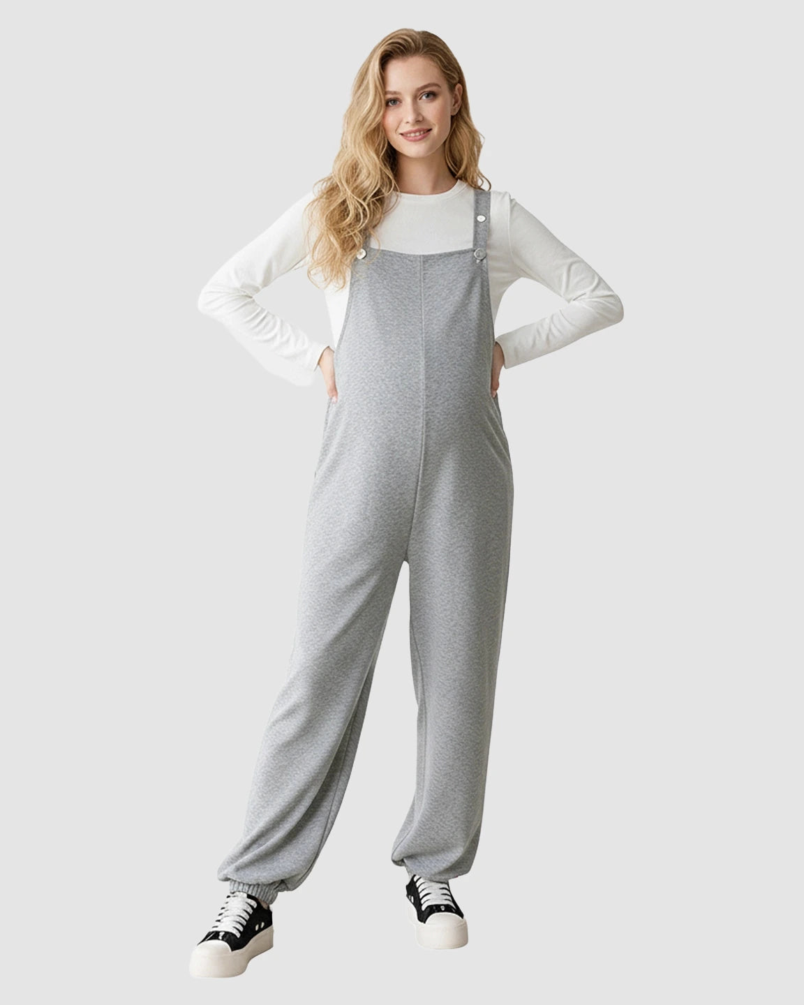 Relaxed Fit Suspender Maternity Jumpsuit