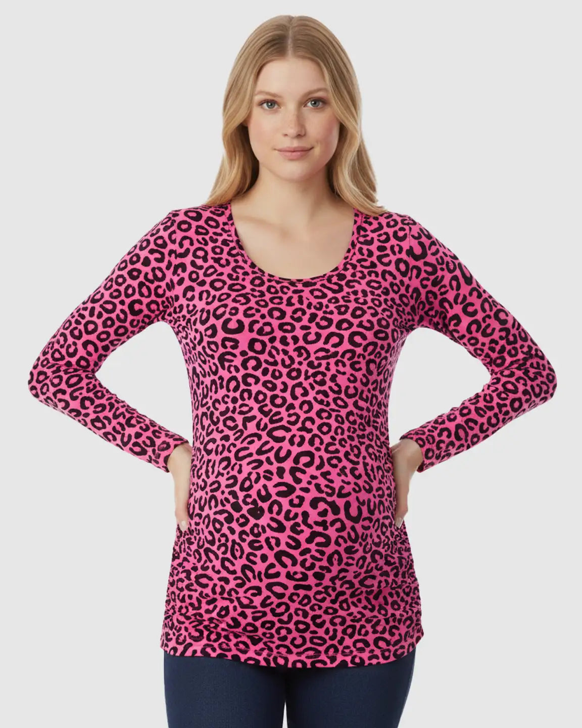Side-Ruched Leopard Print Maternity Nursing Top