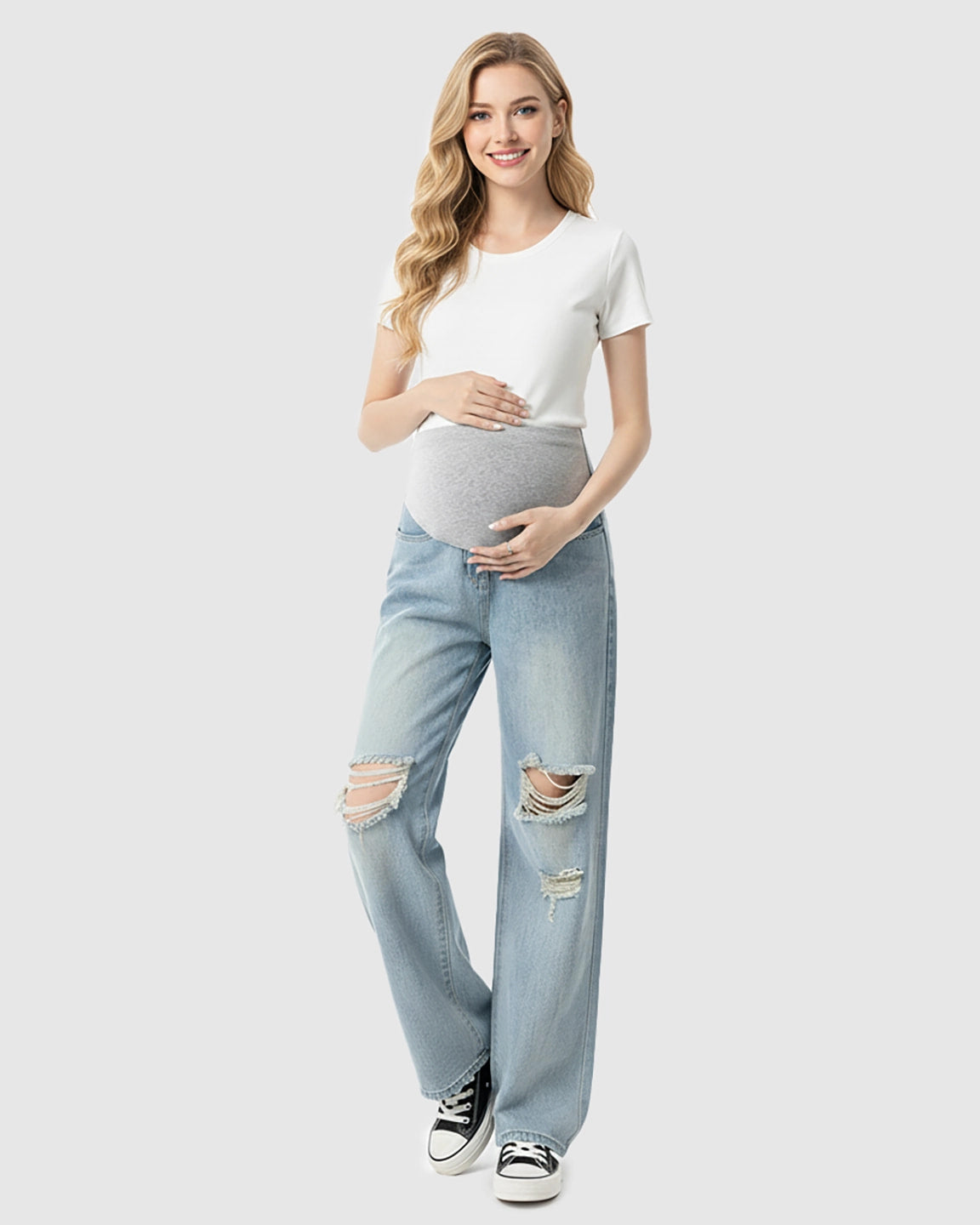 Distressed Baggy Maternity Jeans