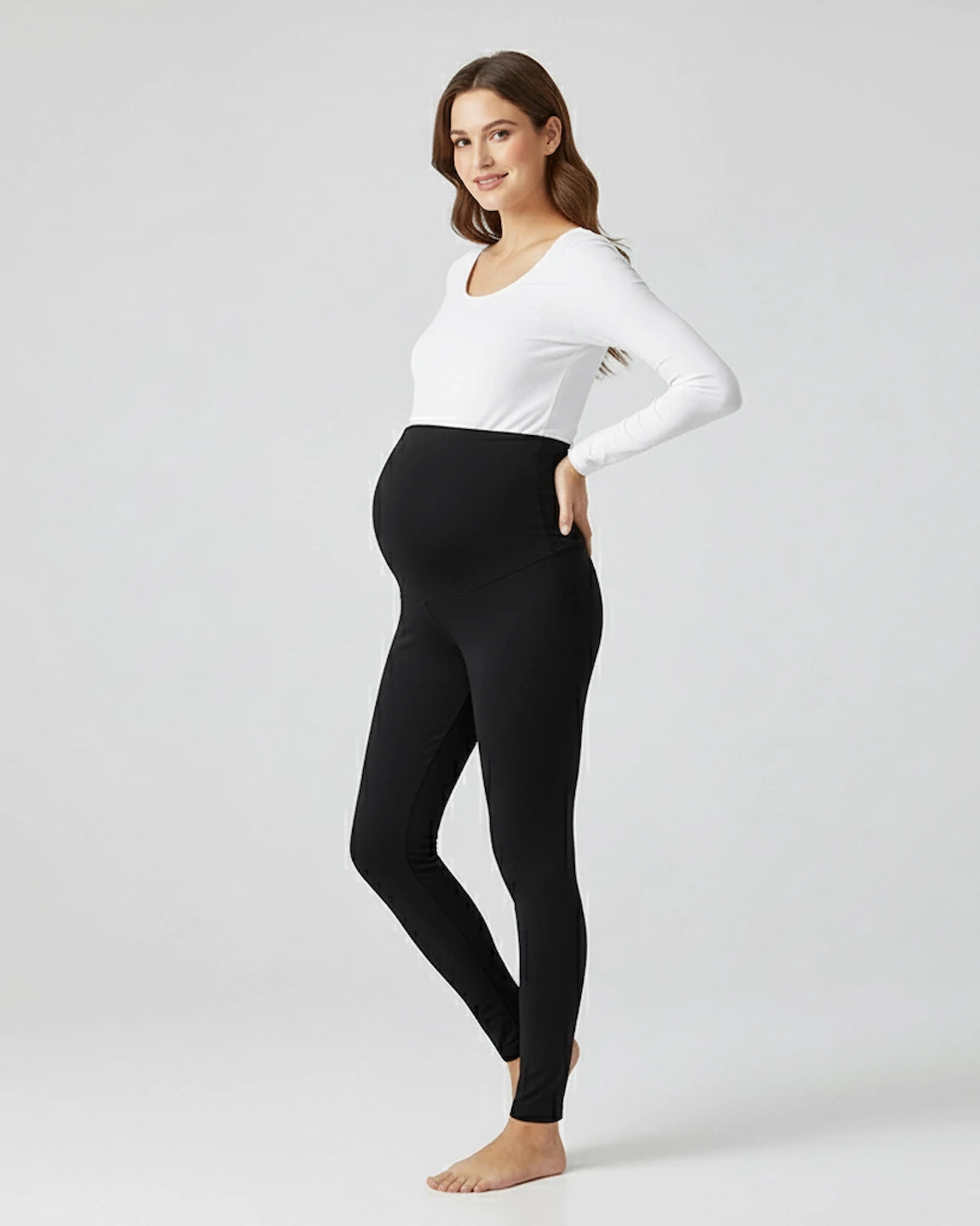 High-Waist Tummy Support Slim-Fit Maternity Leggings