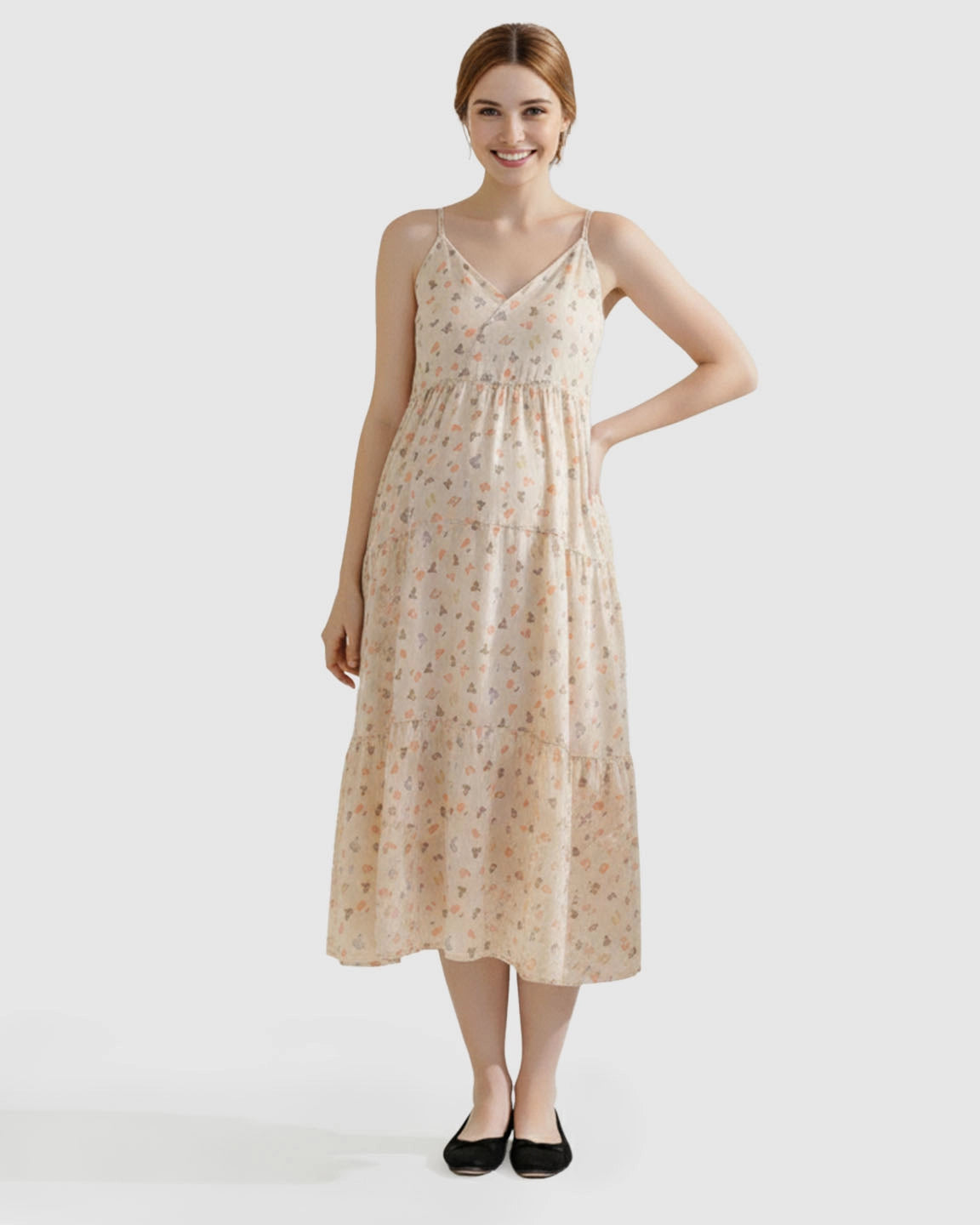 Adjustable-Strap Floral Sleepwear Nightdress