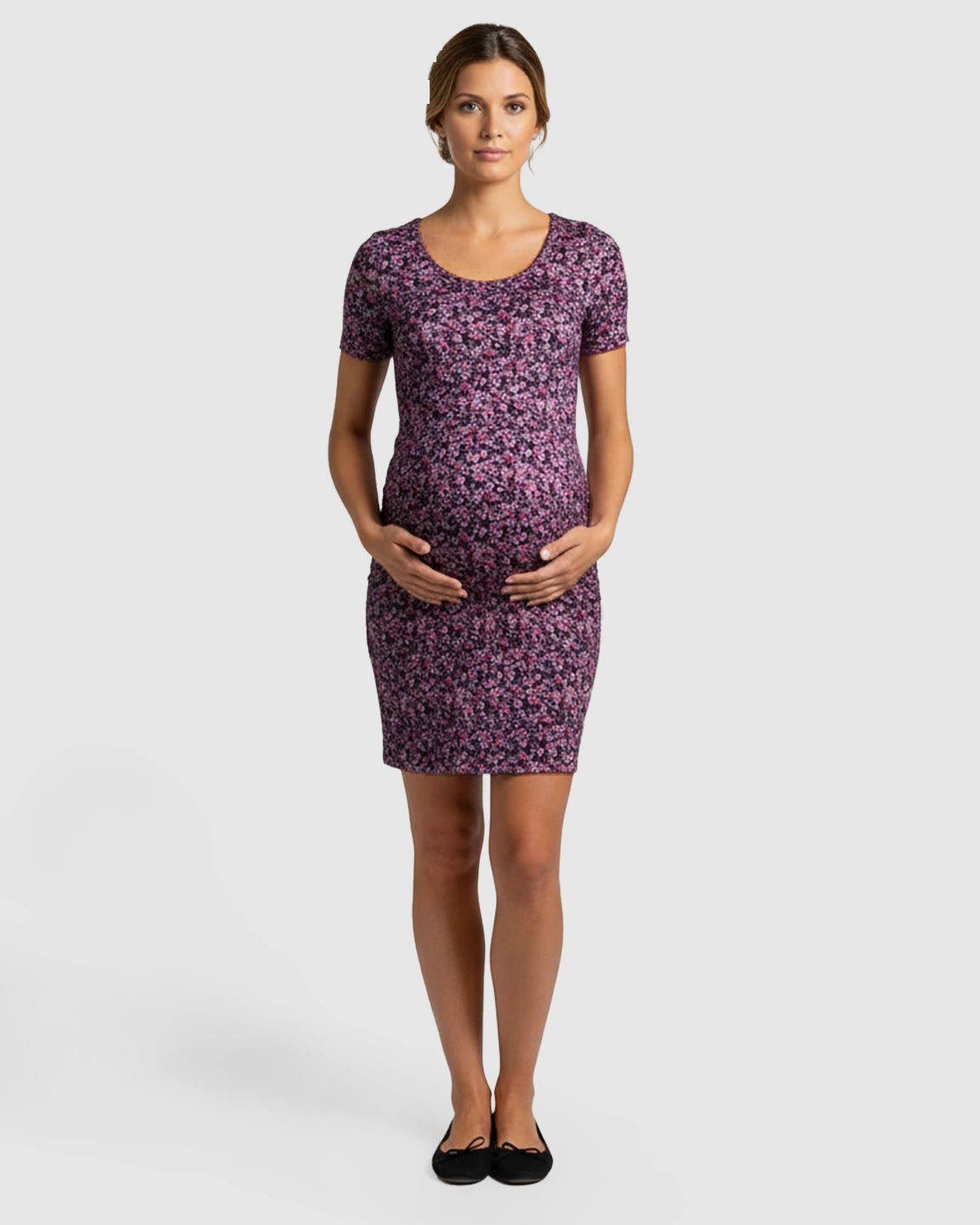 Short-Sleeve Bodycon Maternity Dress