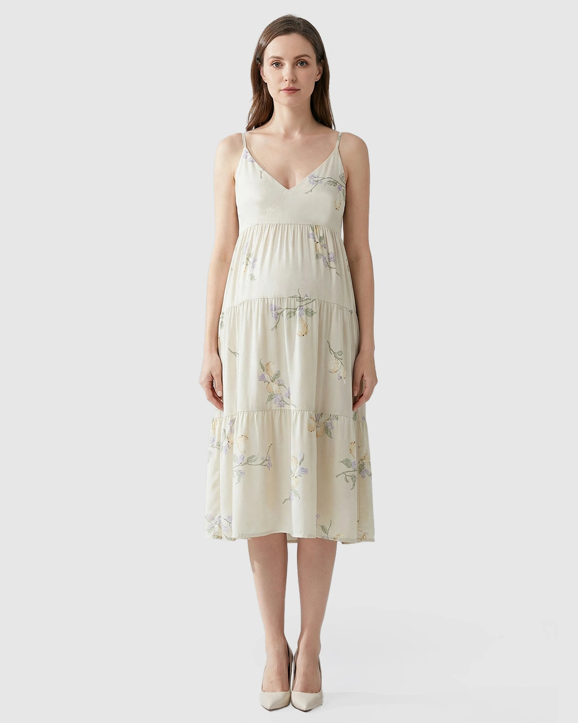 Floral Print Empire Waist Maternity Nightdress