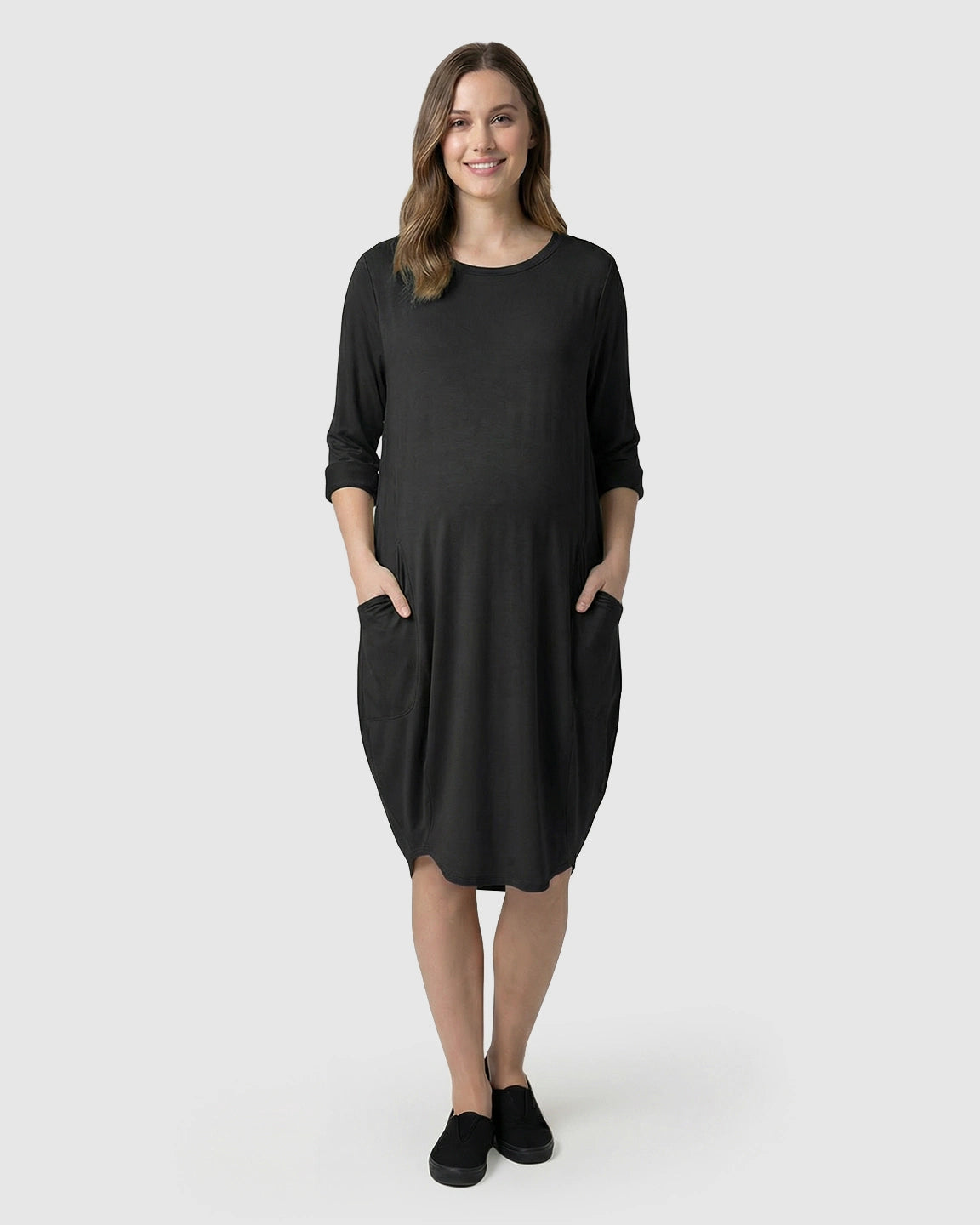 Oversized Pocketed Maternity T-Shirt Dress