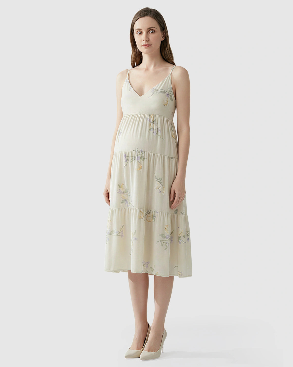 Floral Print Empire Waist Maternity Nightdress