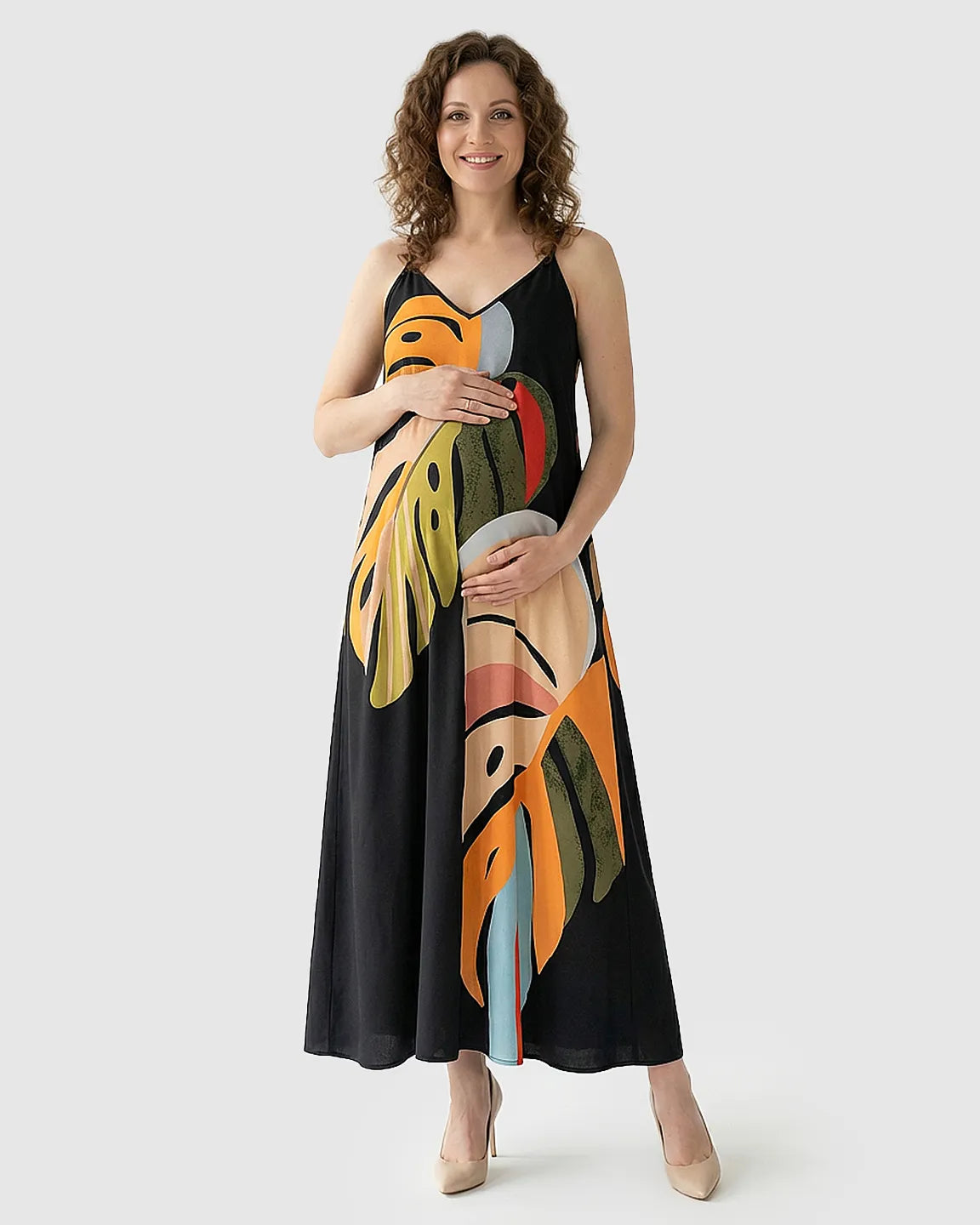 3D-Print Sling Maternity Maxi Dress