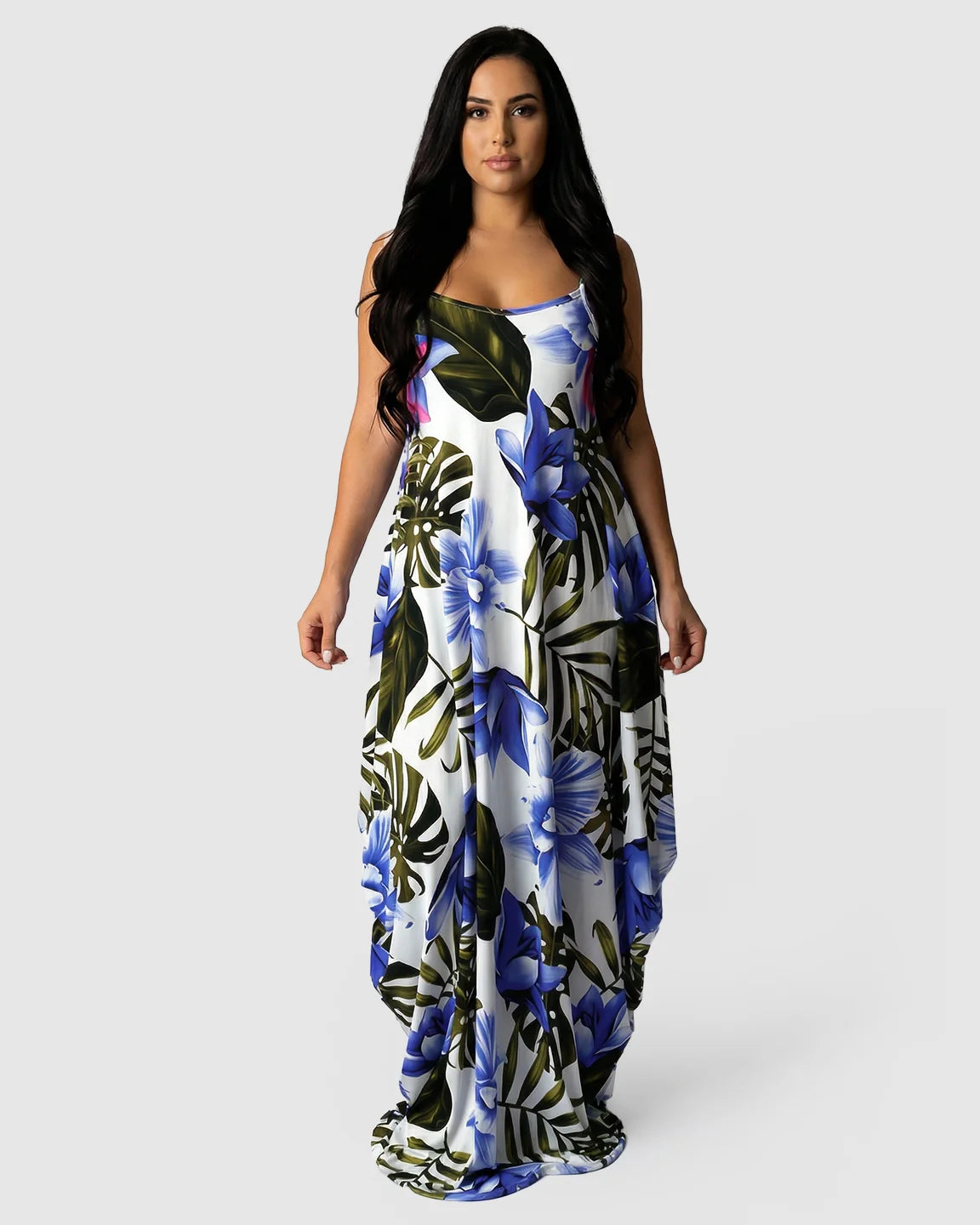 3D Floral Sling Maternity Maxi Dress