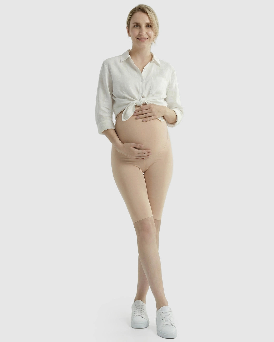 High-Waist Sculpting Maternity Shorts