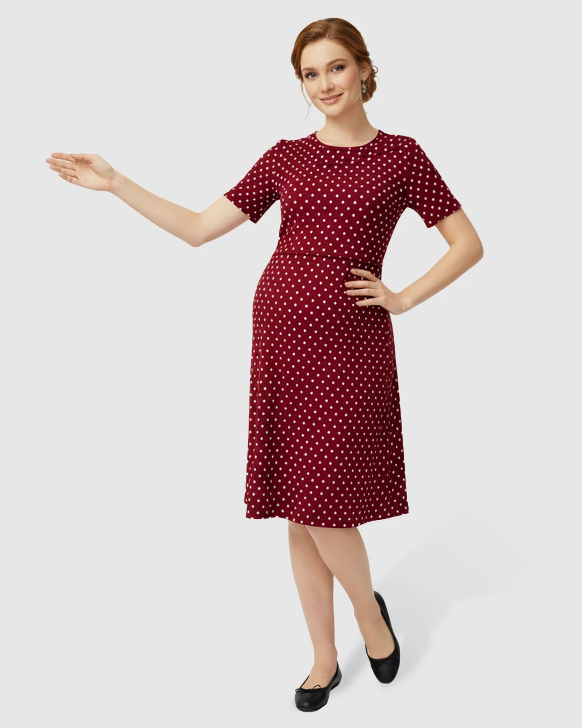 Polka Dot Loose Fit Maternity & Nursing Dress
