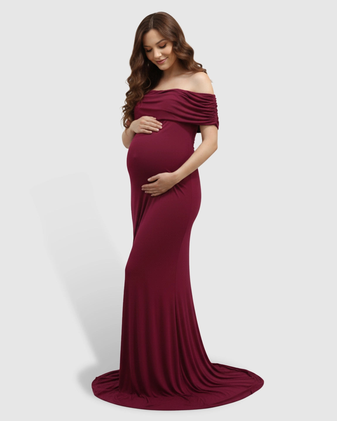 Off Shoulder Bodycon Maternity Mermaid Gown