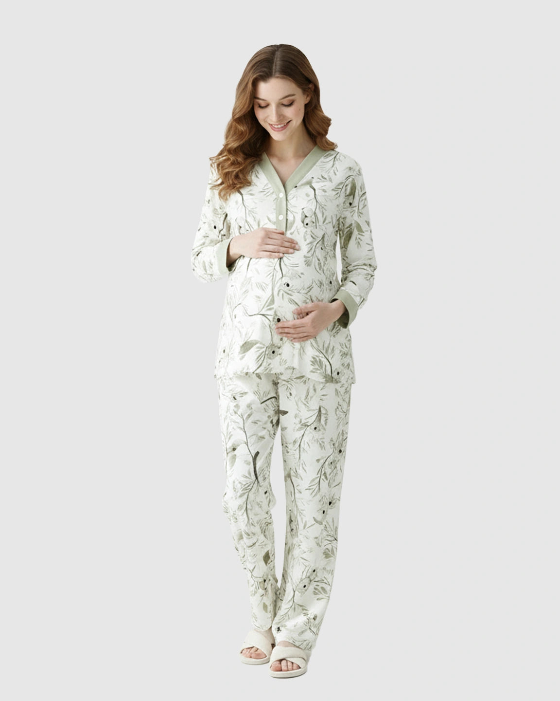 Double-Sided Cotton Relaxed Maternity Lounge Set