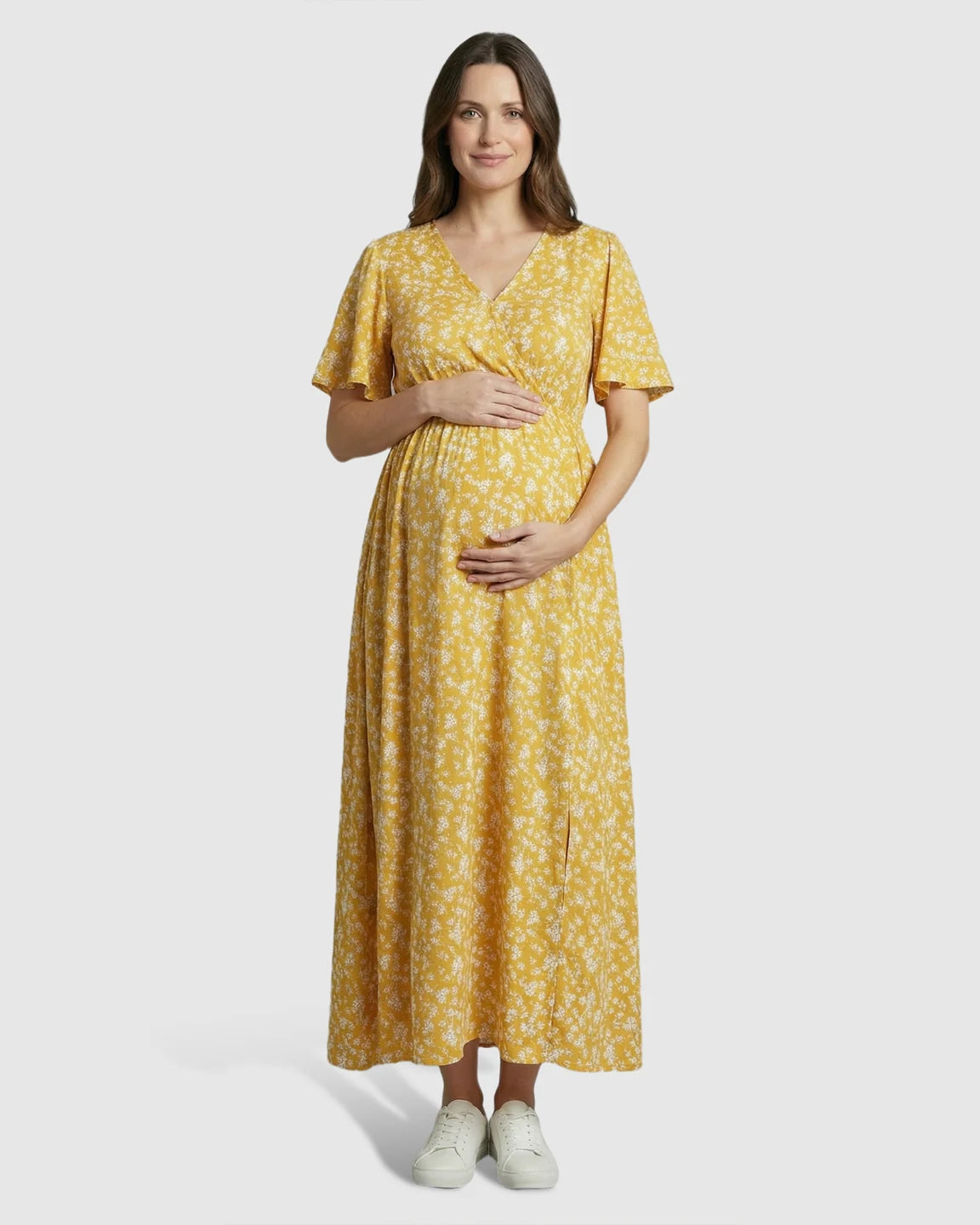 Tencel Fabric Bohemian Maternity Maxi Dress