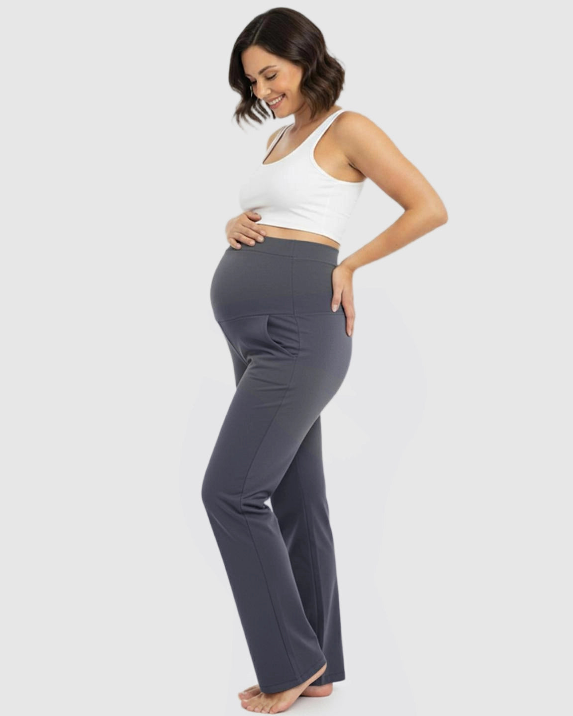 Stretch Flared with Pockets Maternity Pants