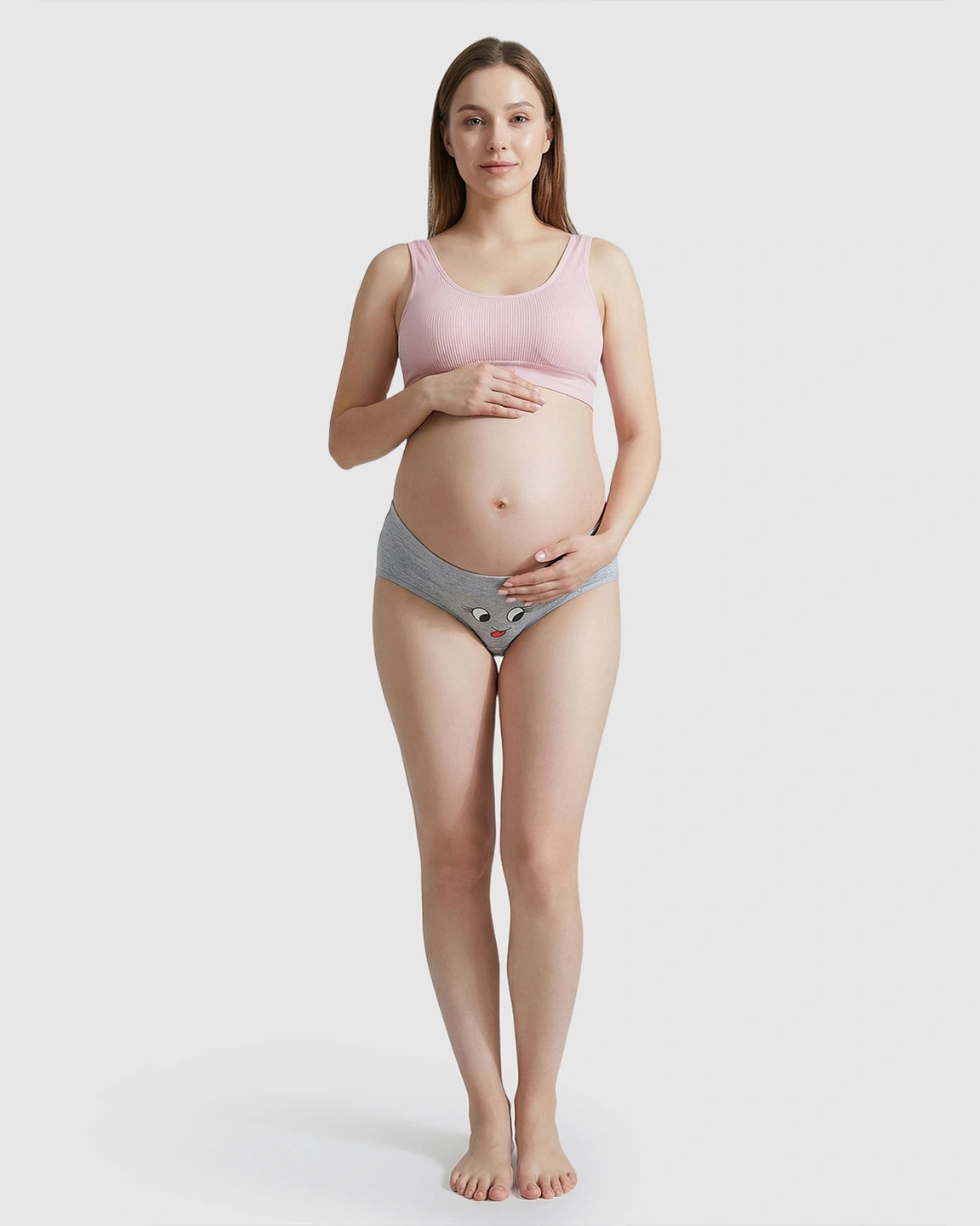 Seamless Mid-Waist Printed Maternity Underwear