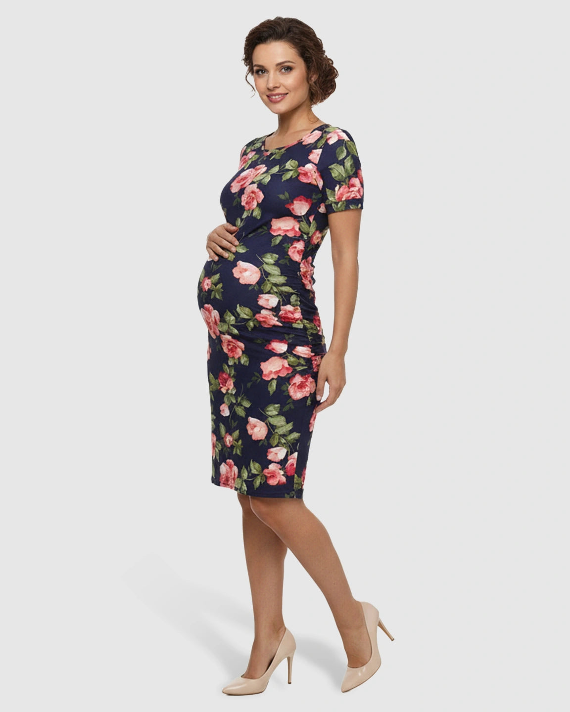 Floral Print Bodycon Maternity Dress