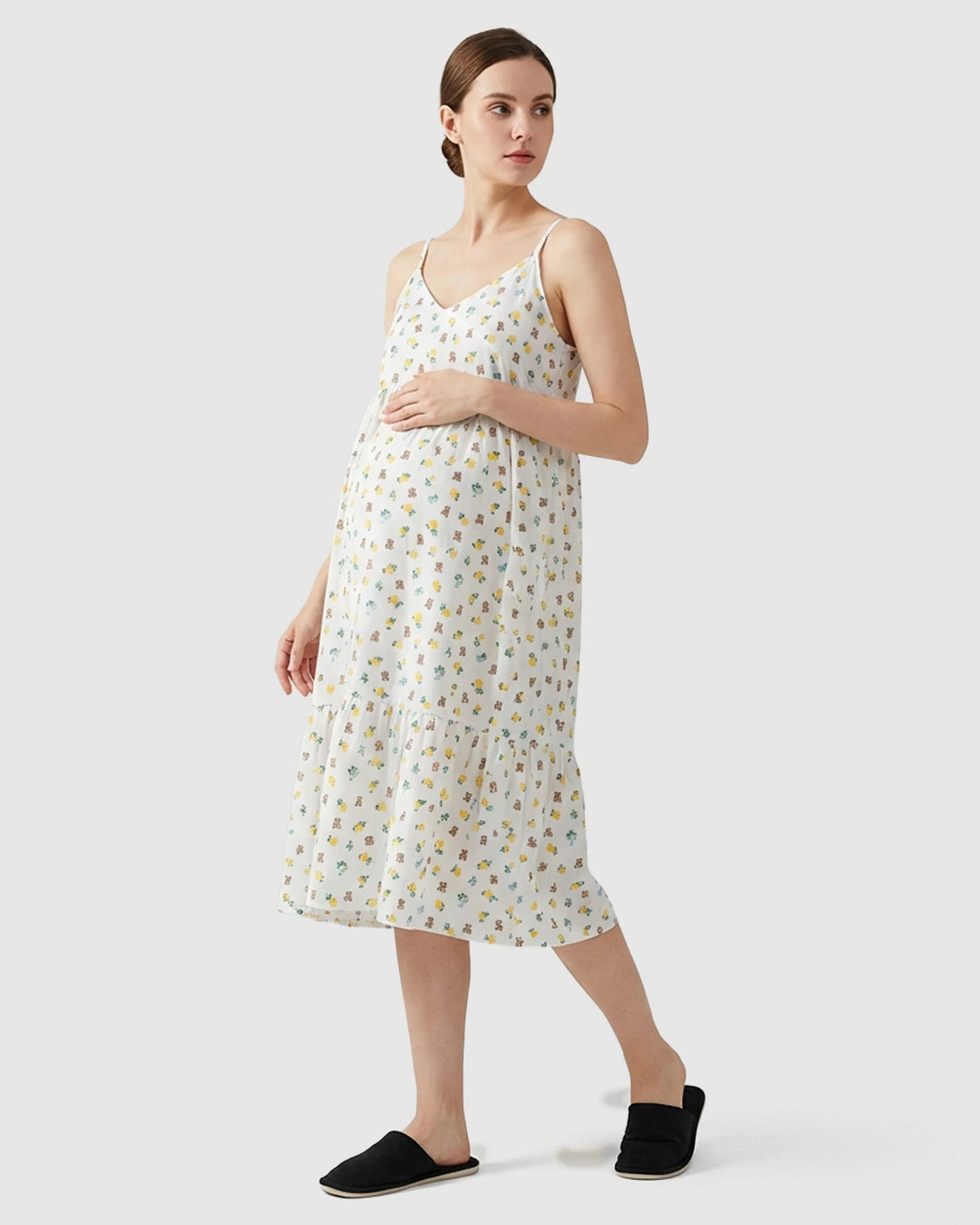 Floral Print Flattering Fit Maternity Nightdress