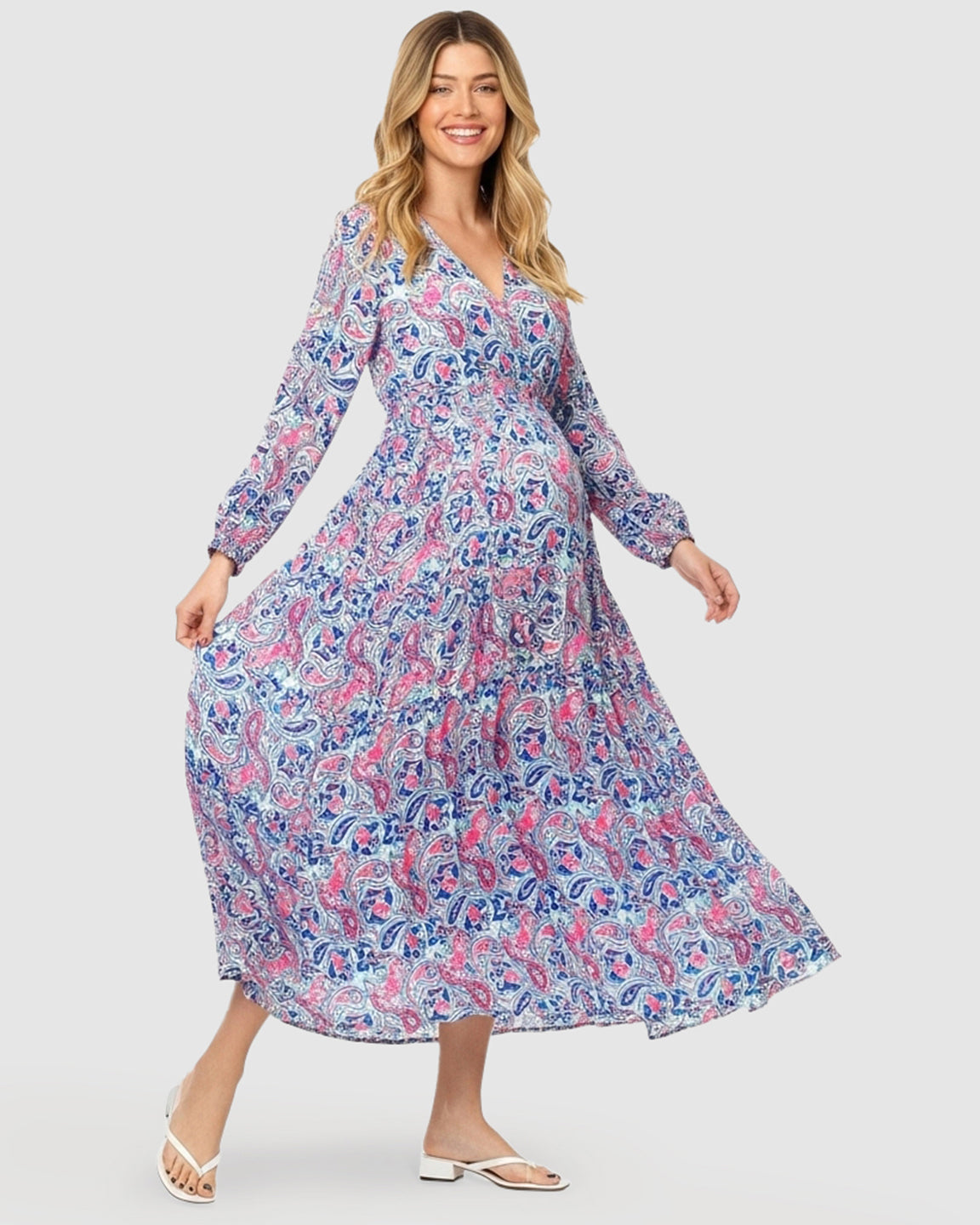 Boho Paisley Flowy Maxi Dress