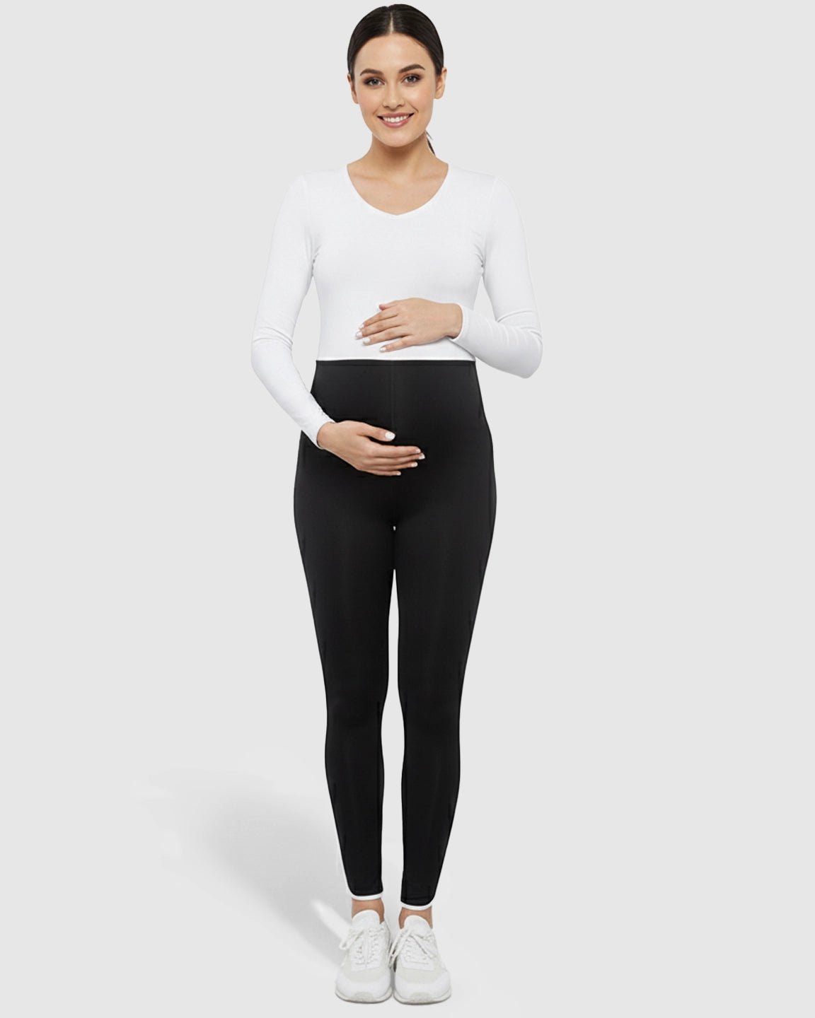 Shaping Side-Stripe Maternity Leggings