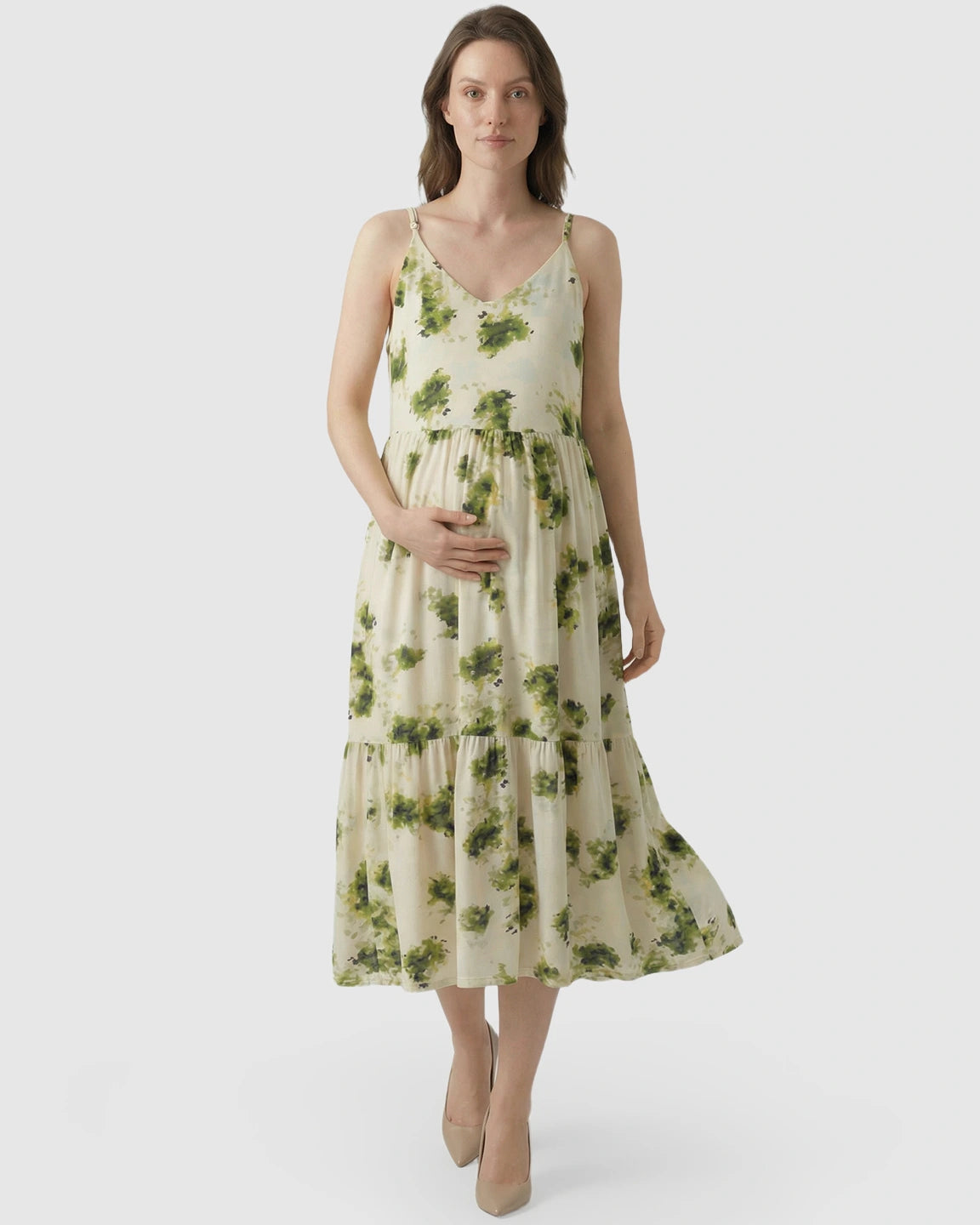 Built-In Bra Camisole Style Maternity Sleep Dress