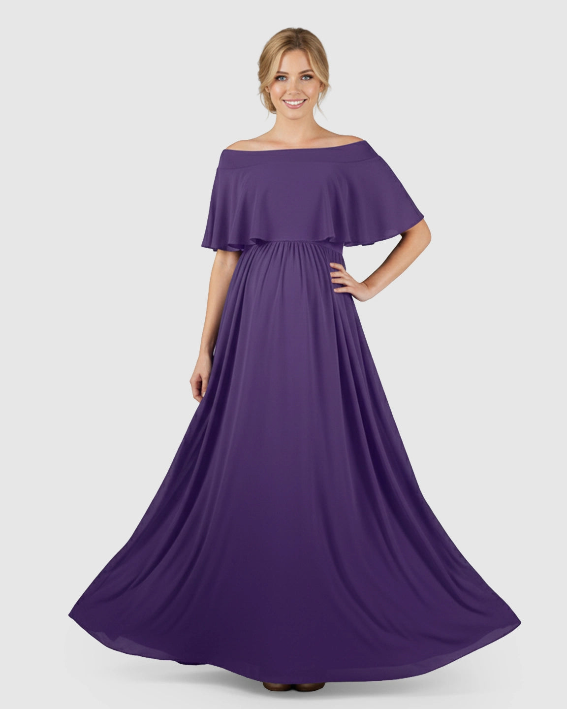 Off Shoulder Bohemian Maternity Photoshoot Dress