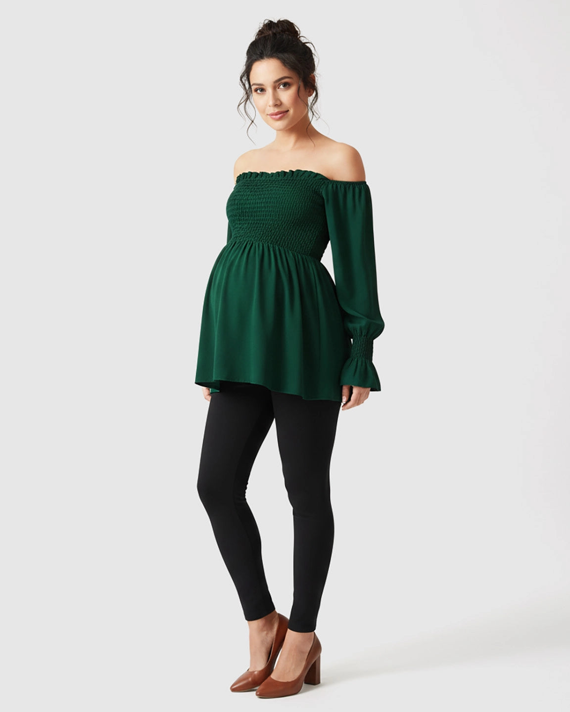 Ruched Off-Shoulder Maternity Top