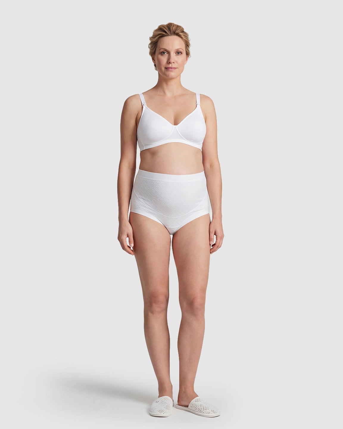 Mid-Waist Check Pattern Maternity Underwear