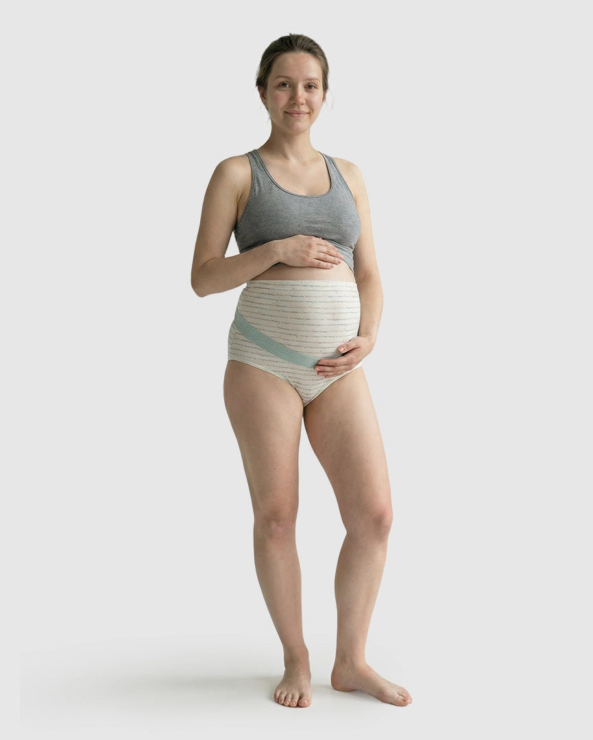 High-Waisted Letter Pattern Maternity Underwear